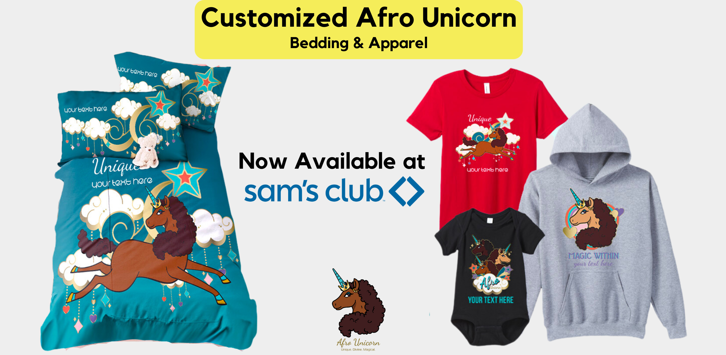 Create Custom Afro Unicorn Designs at Sam's Club!