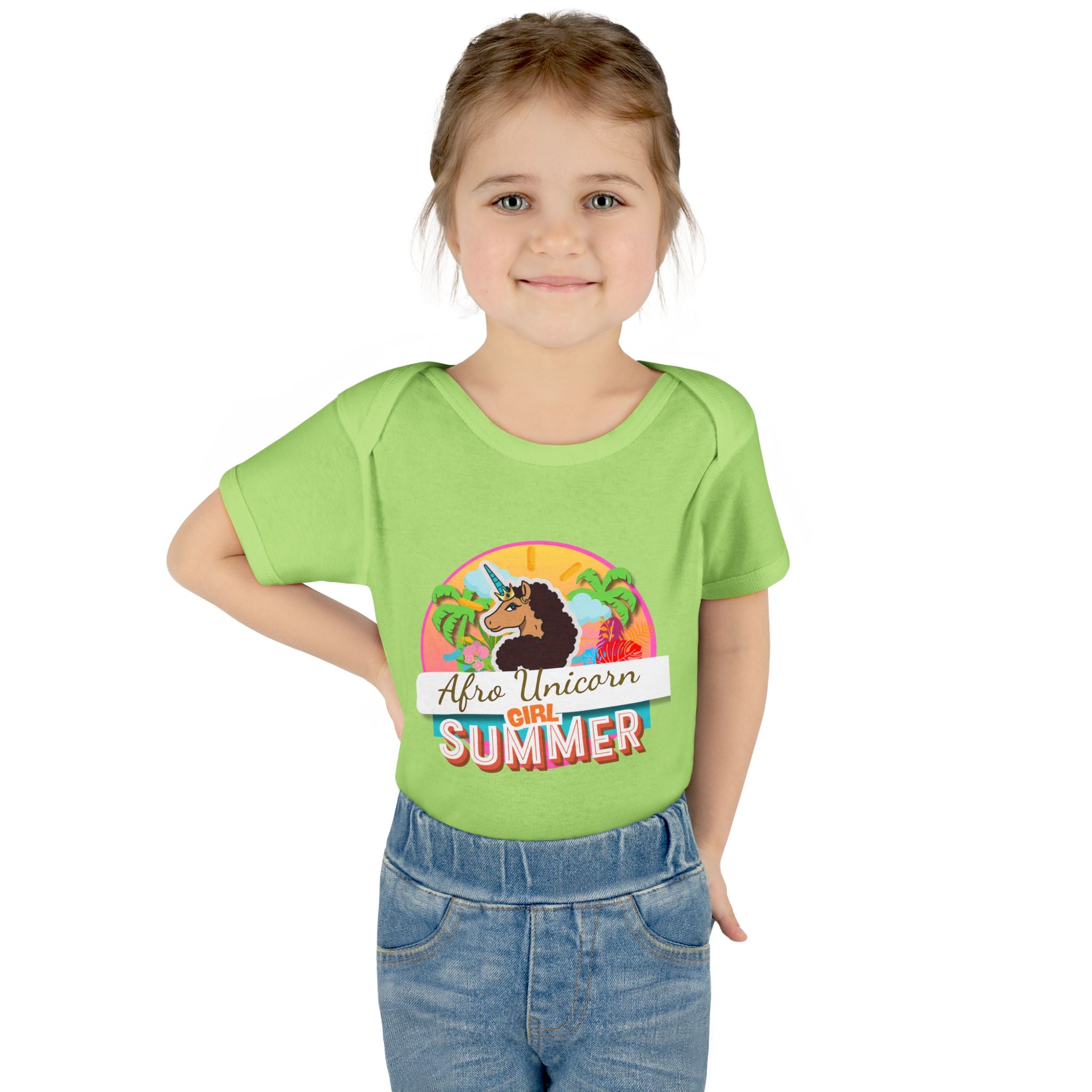 Infant Onesie Afro Unicorn Girl Summer Onesie