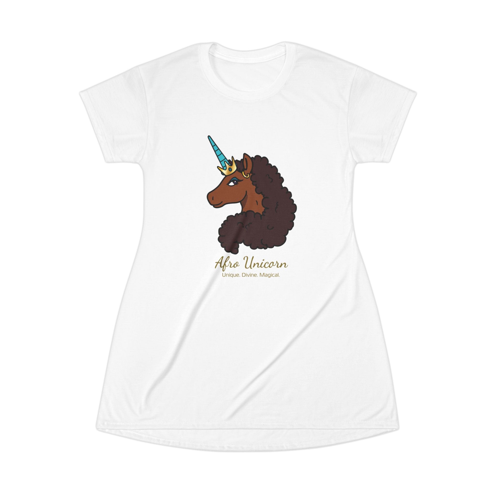 Afro Unicorn T-Shirt Dress Unique