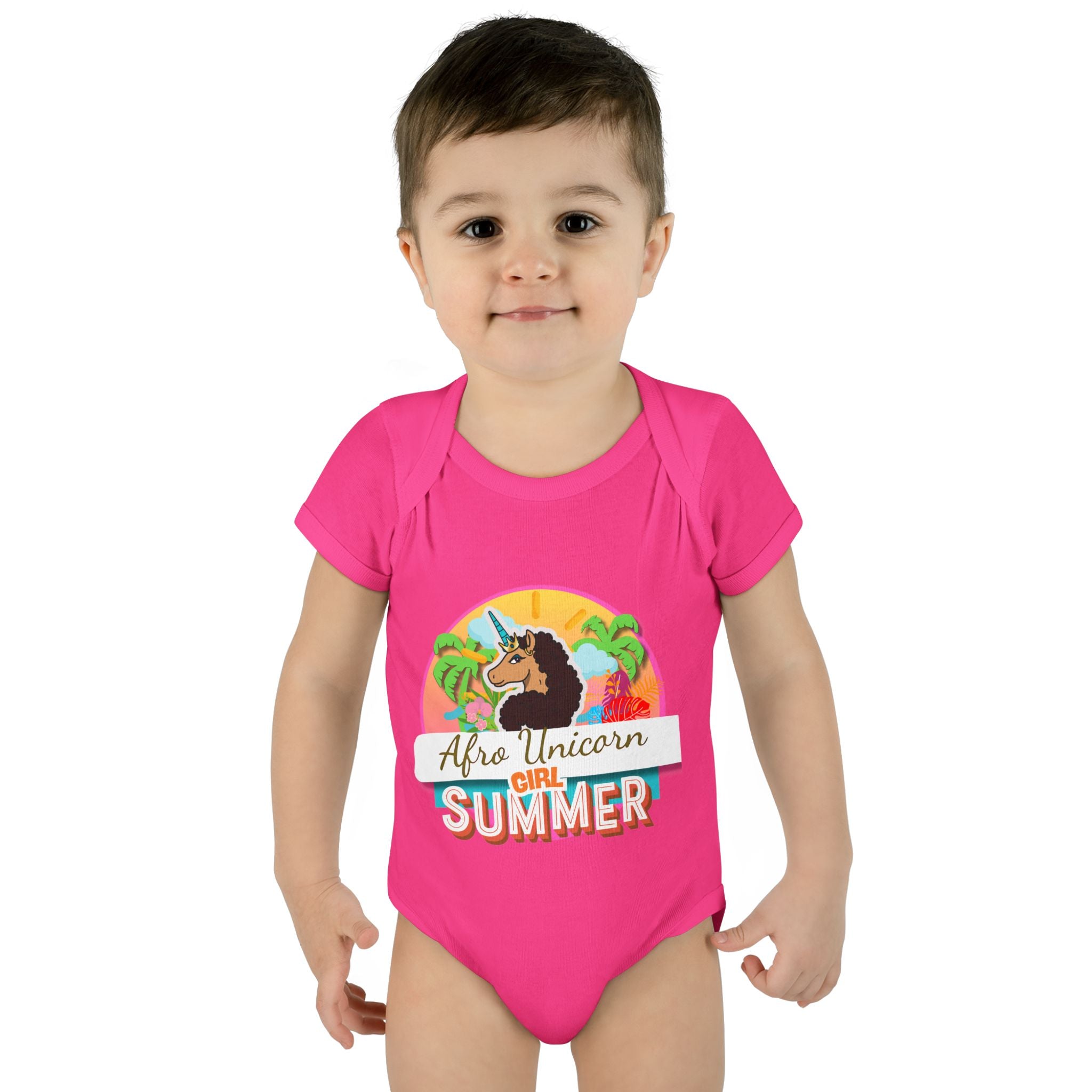 Infant Onesie Afro Unicorn Girl Summer Onesie