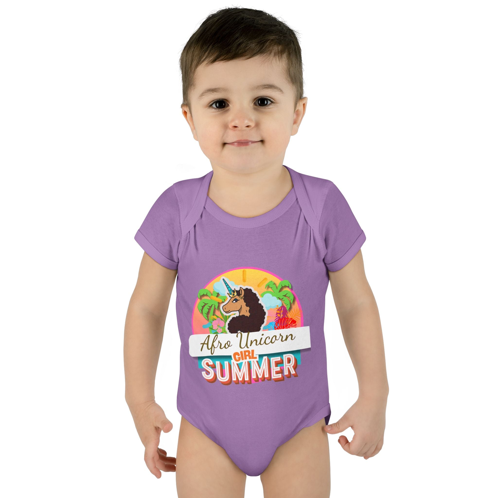 Infant Onesie Afro Unicorn Girl Summer Onesie