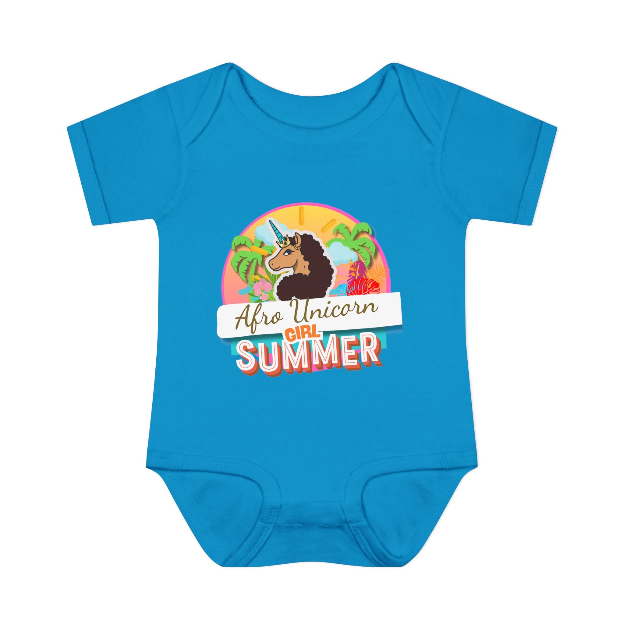 Infant Onesie Afro Unicorn Girl Summer Onesie