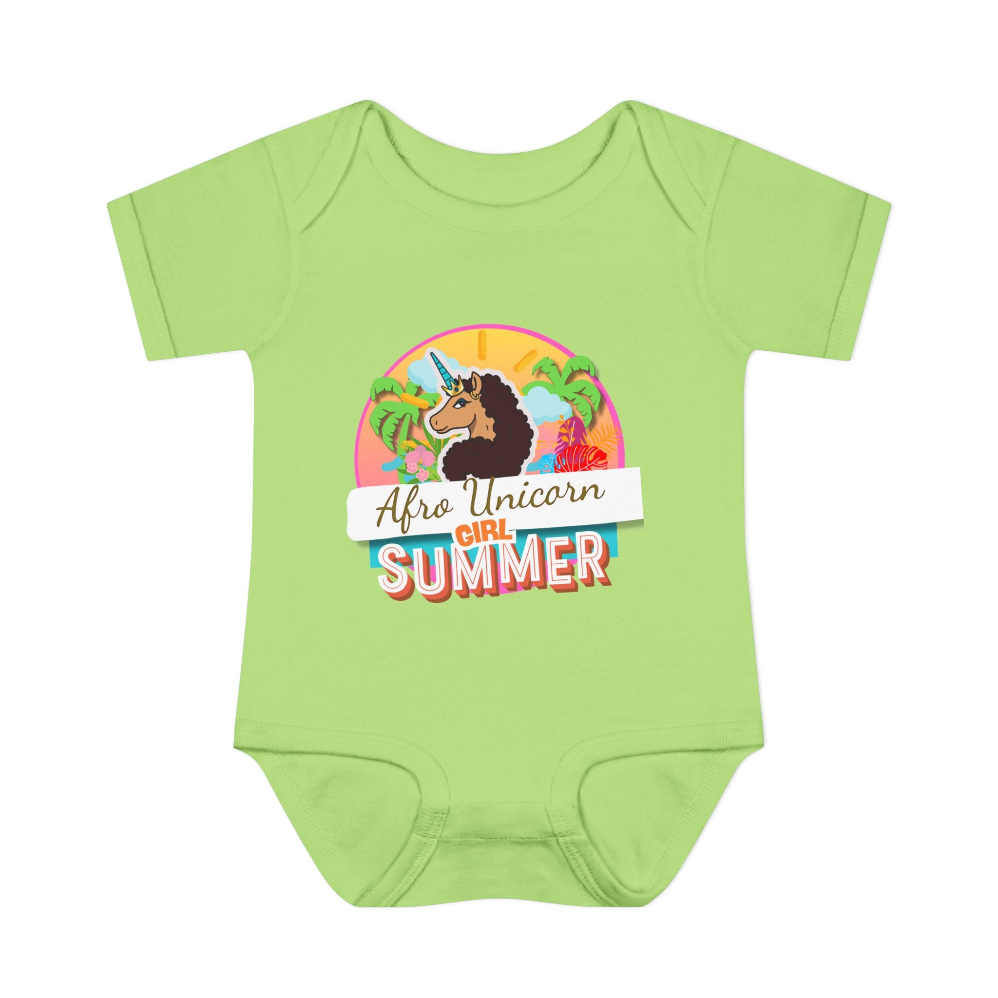 Infant Onesie Afro Unicorn Girl Summer Onesie