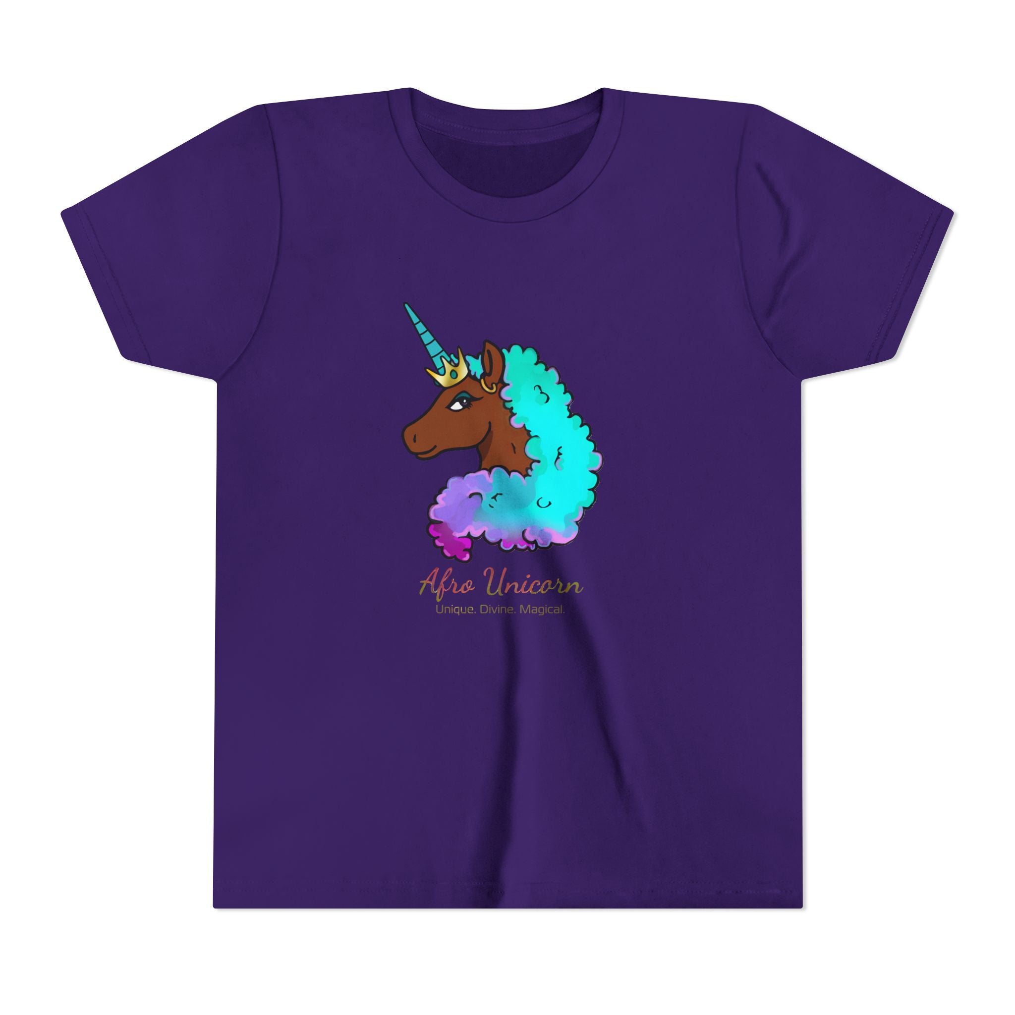 Kids T-Shirt Afro Unicorn Cotton Candy Design