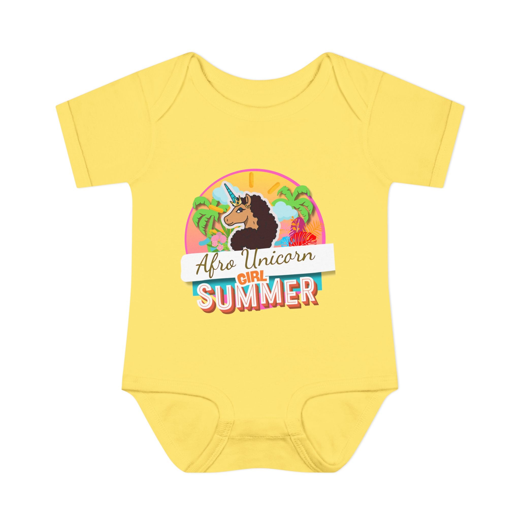 Infant Onesie Afro Unicorn Girl Summer Onesie