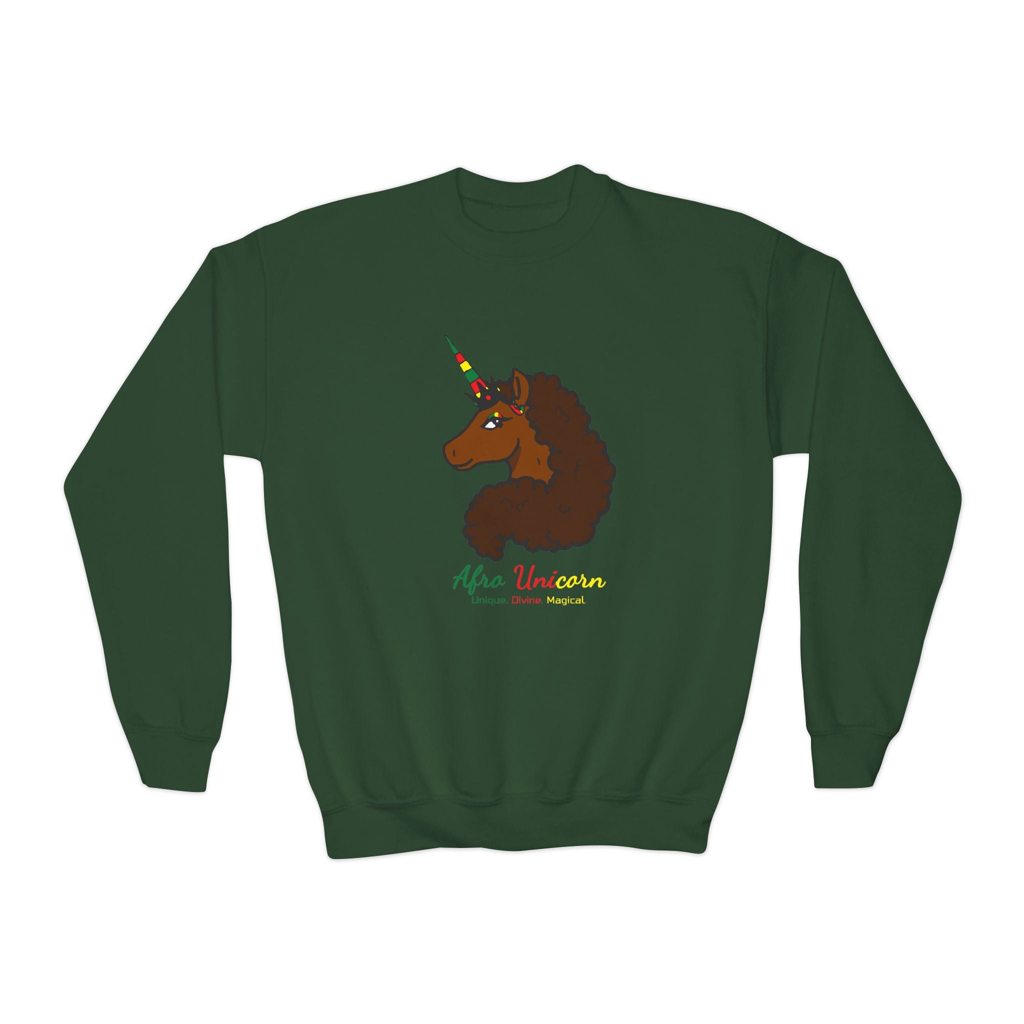 Youth - Afro Unicorn Black Pride Celebration Sweatshirt