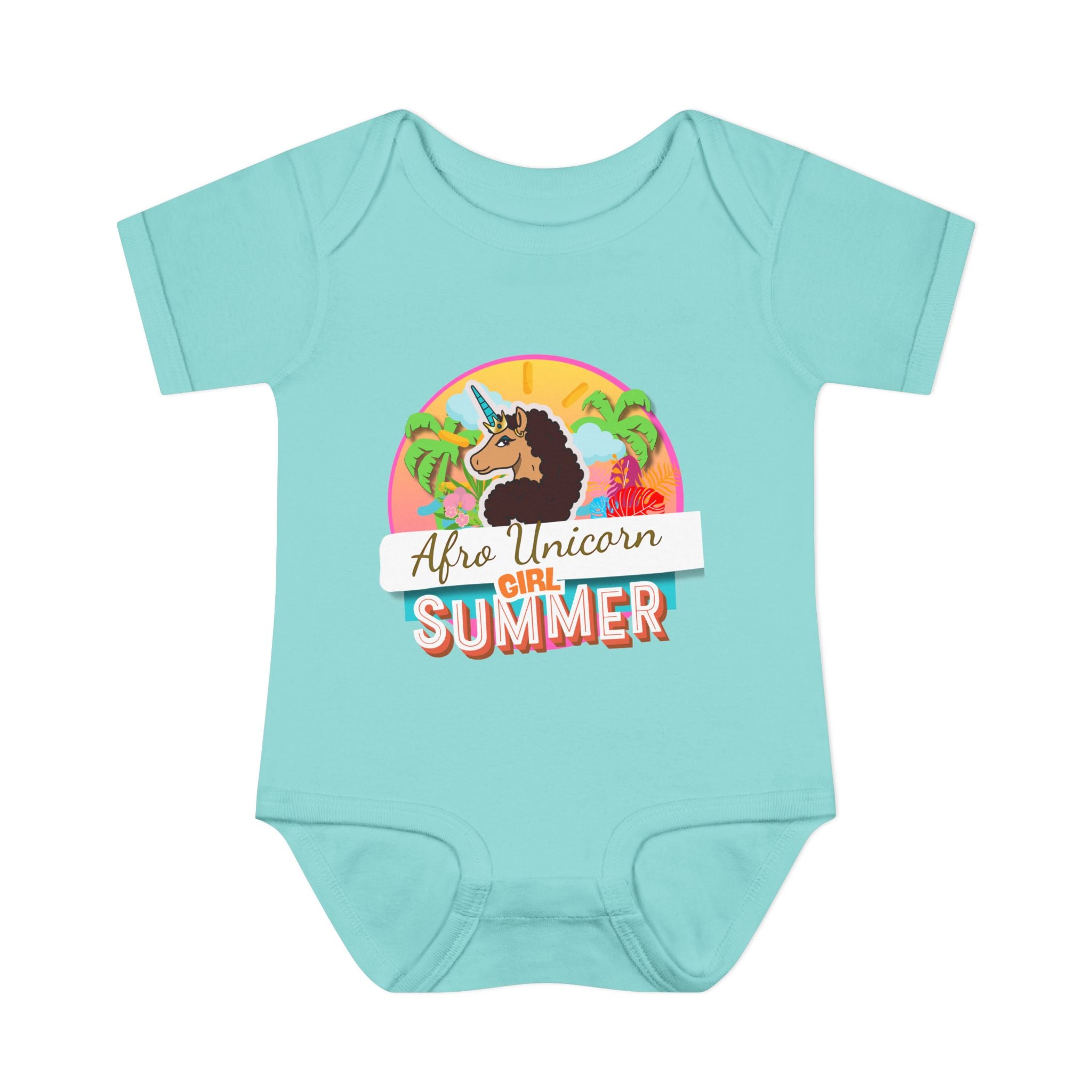 Infant Onesie Afro Unicorn Girl Summer Onesie