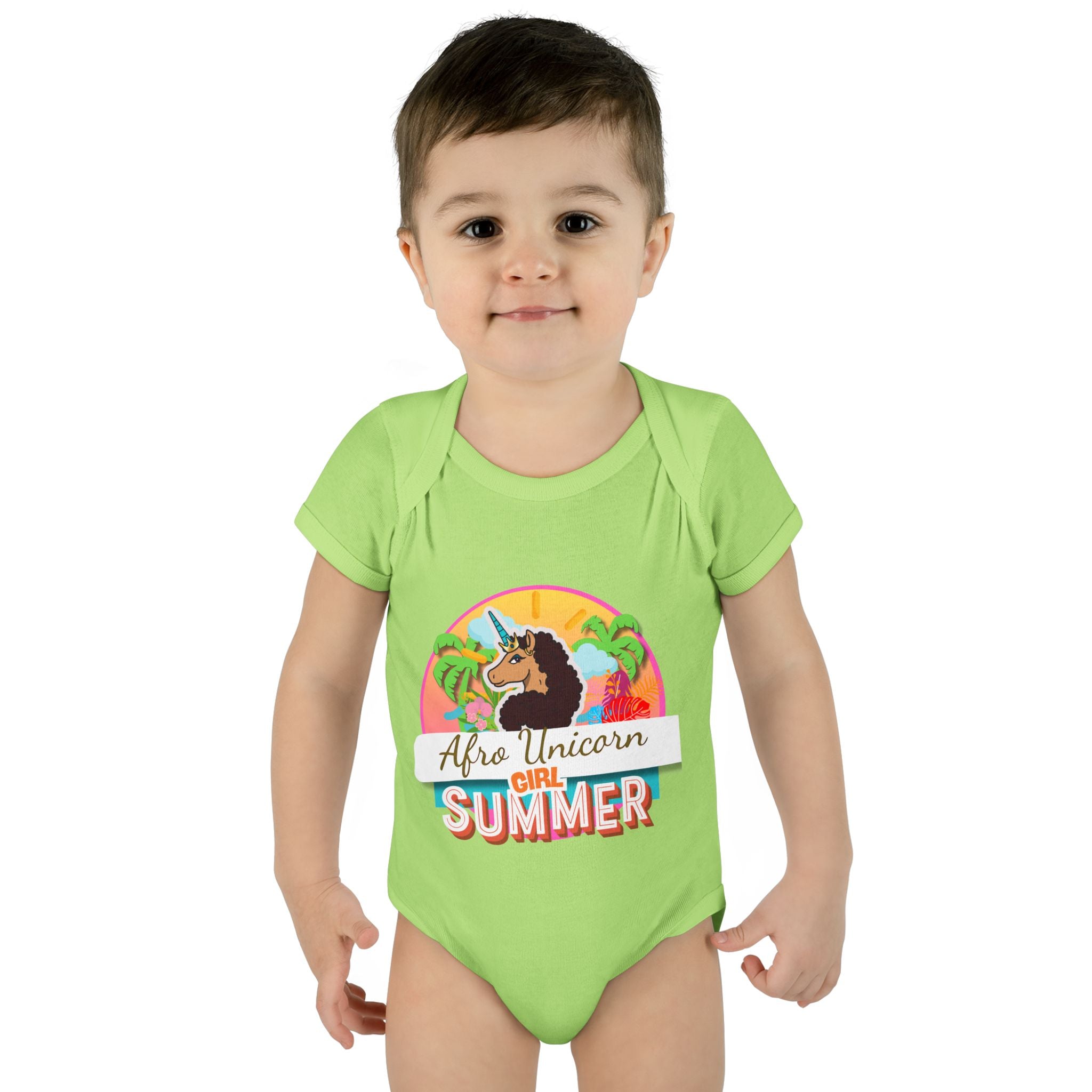 Infant Onesie Afro Unicorn Girl Summer Onesie