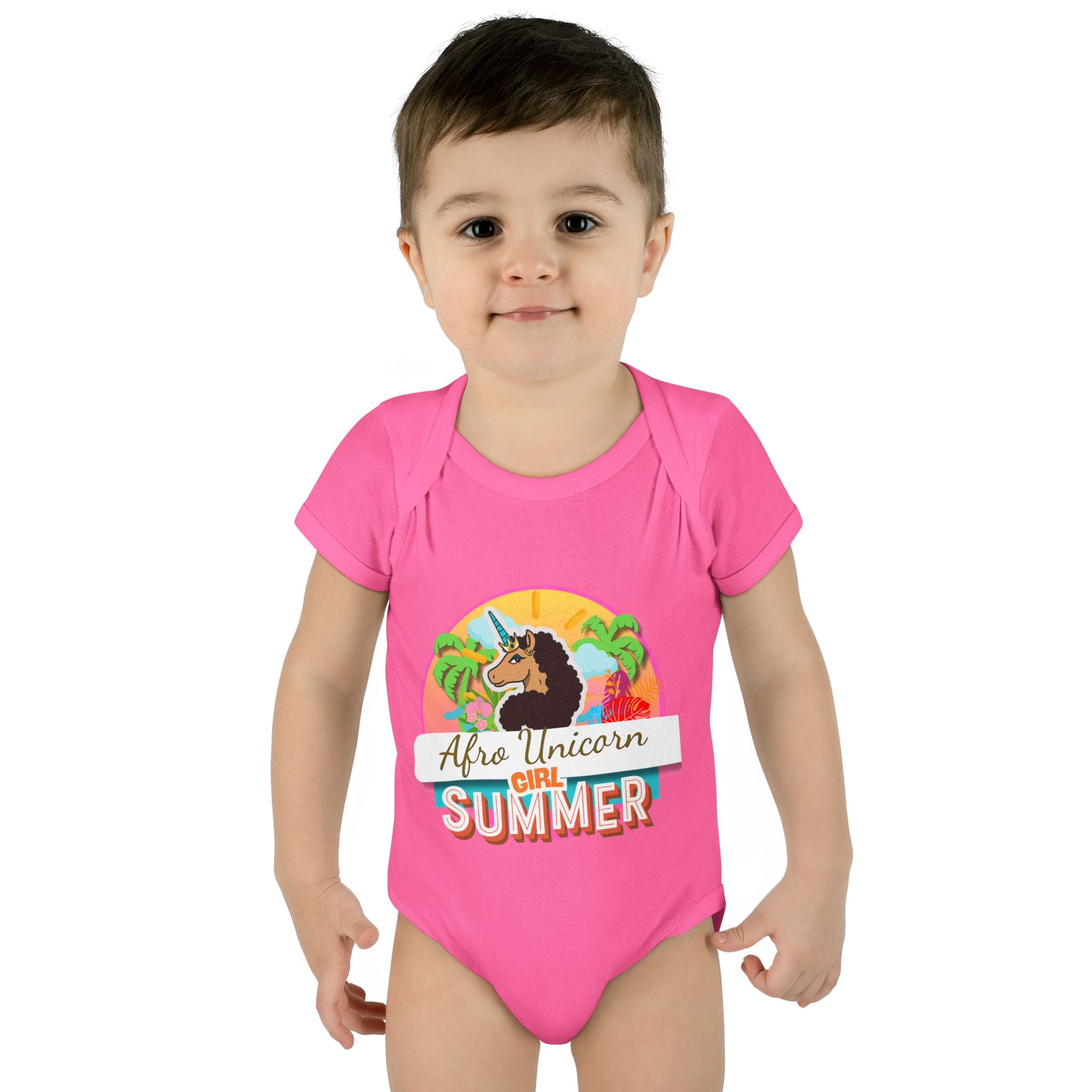 Infant Onesie Afro Unicorn Girl Summer Onesie