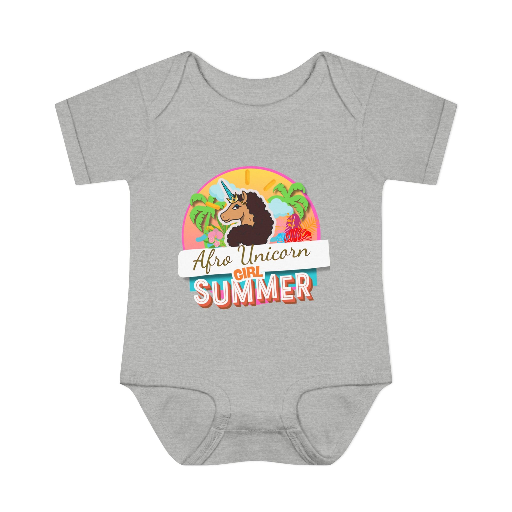 Infant Onesie Afro Unicorn Girl Summer Onesie