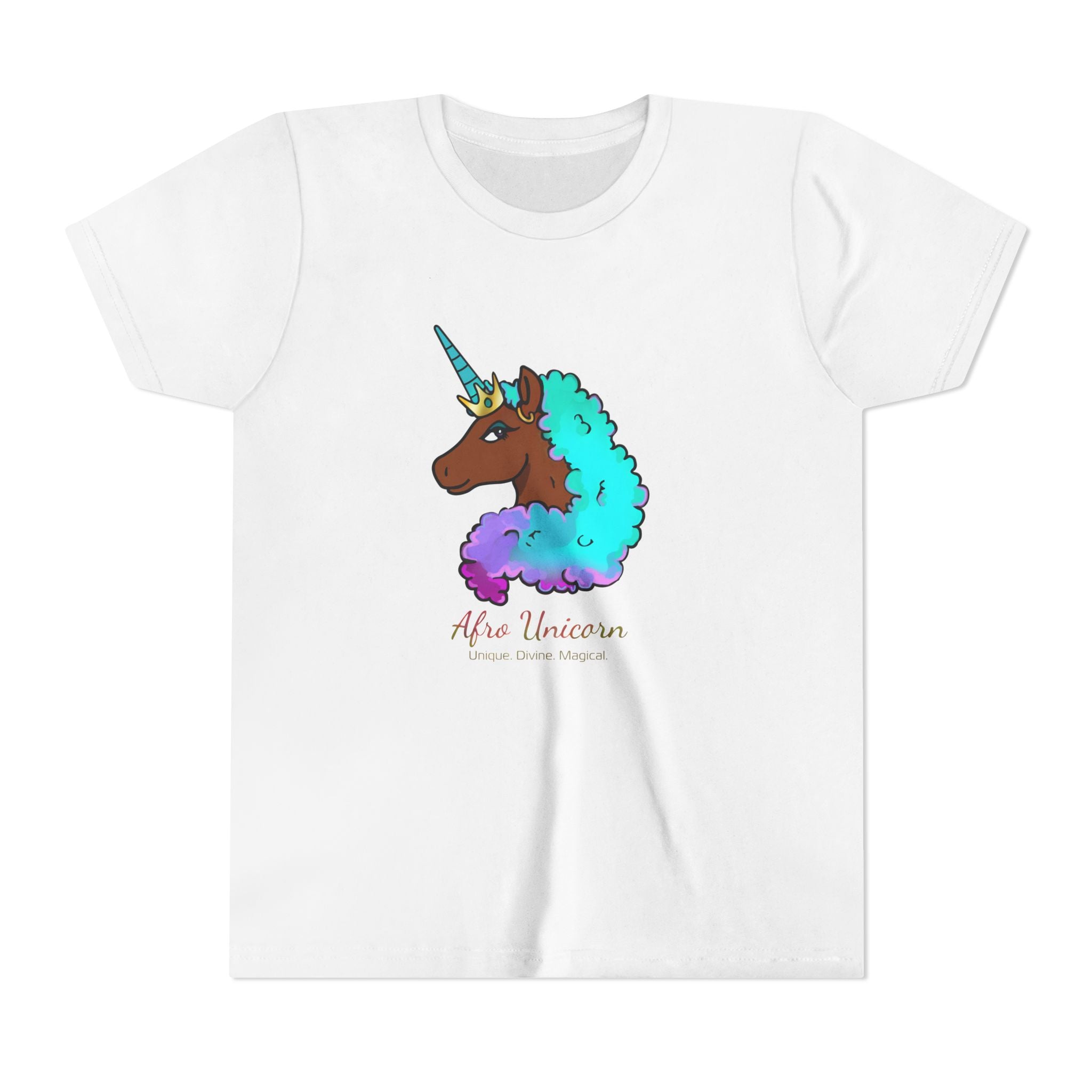 Kids T-Shirt Afro Unicorn Cotton Candy Design