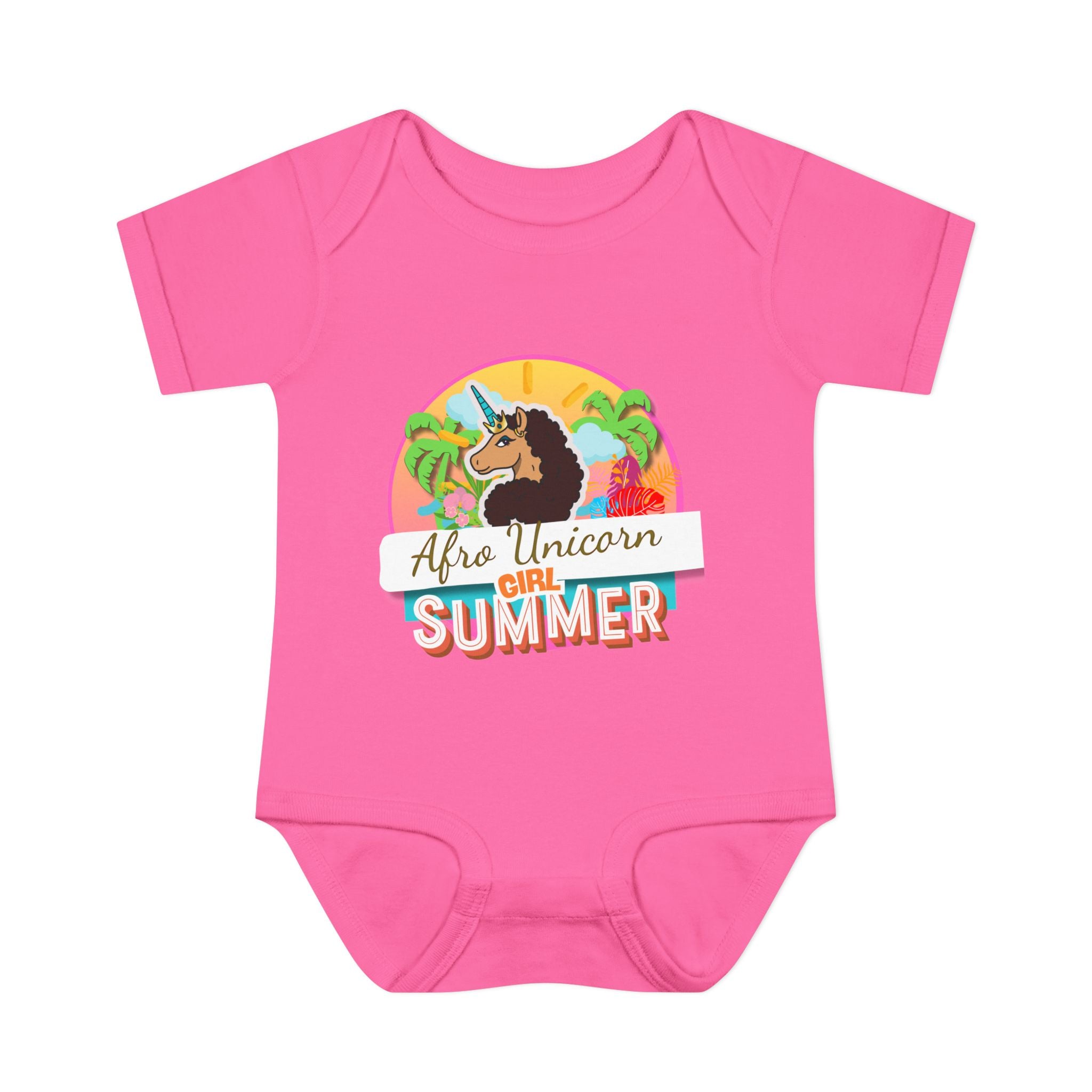 Infant Onesie Afro Unicorn Girl Summer Onesie