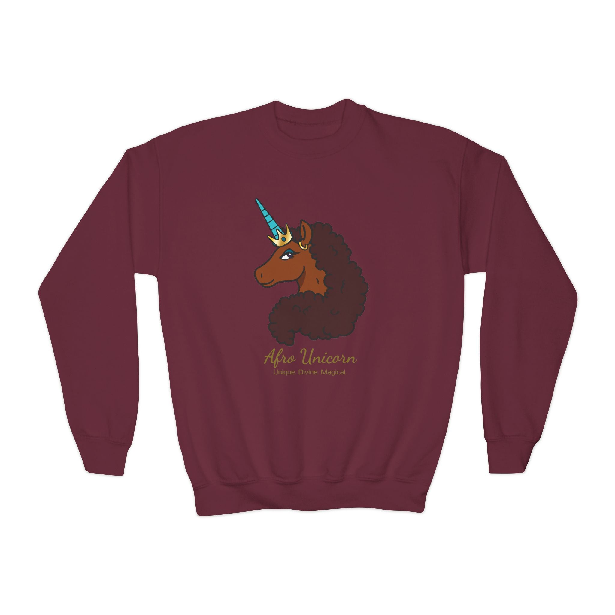 Youth Afro Unicorn Crewneck Sweatshirt - Unique