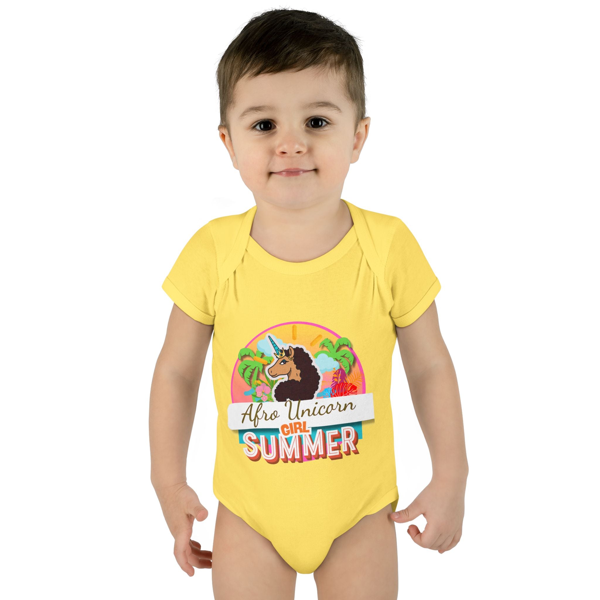 Infant Onesie Afro Unicorn Girl Summer Onesie