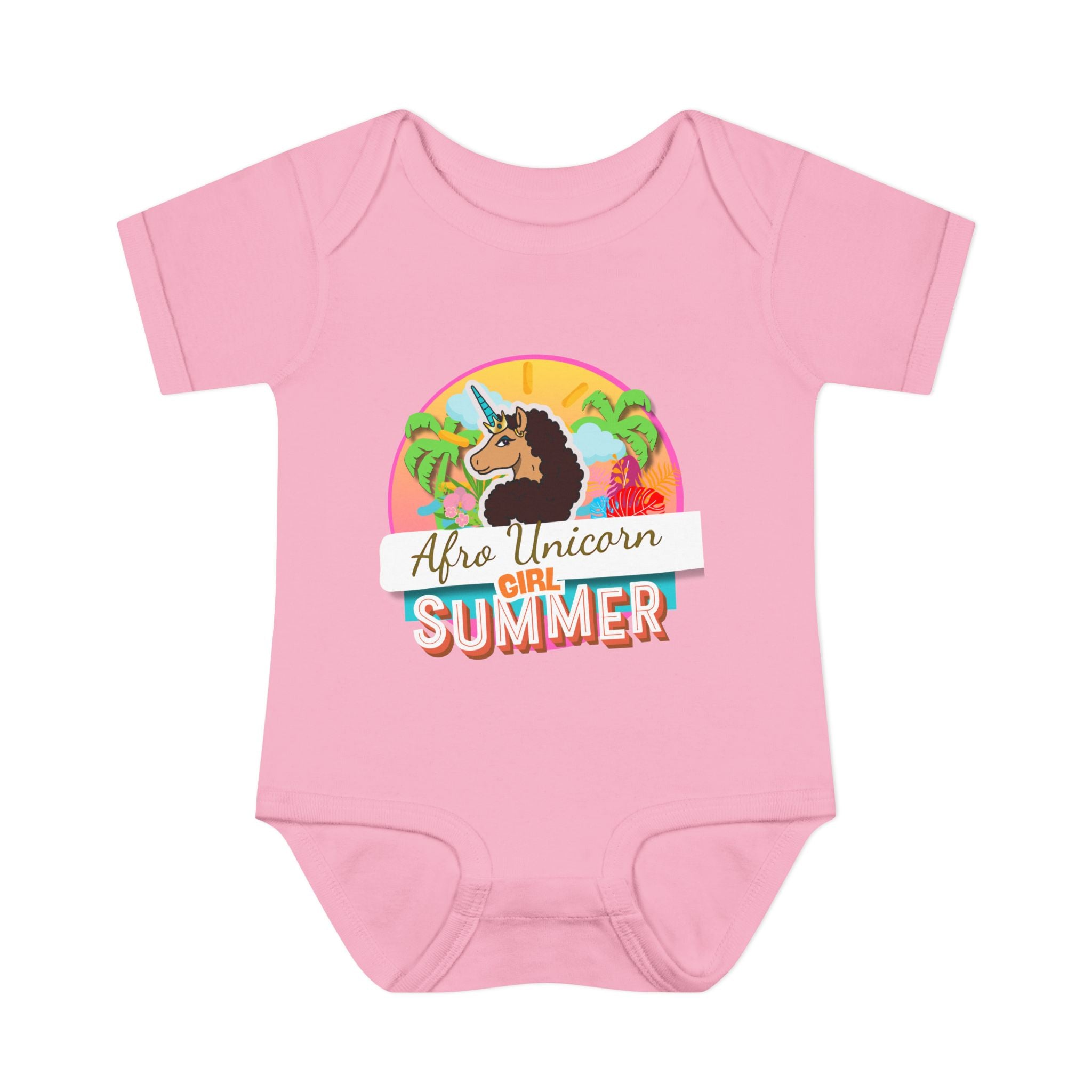 Infant Onesie Afro Unicorn Girl Summer Onesie
