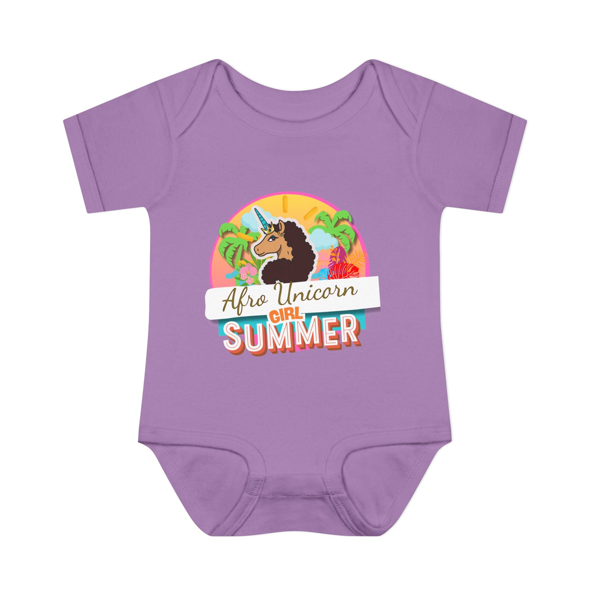 Infant Onesie Afro Unicorn Girl Summer Onesie