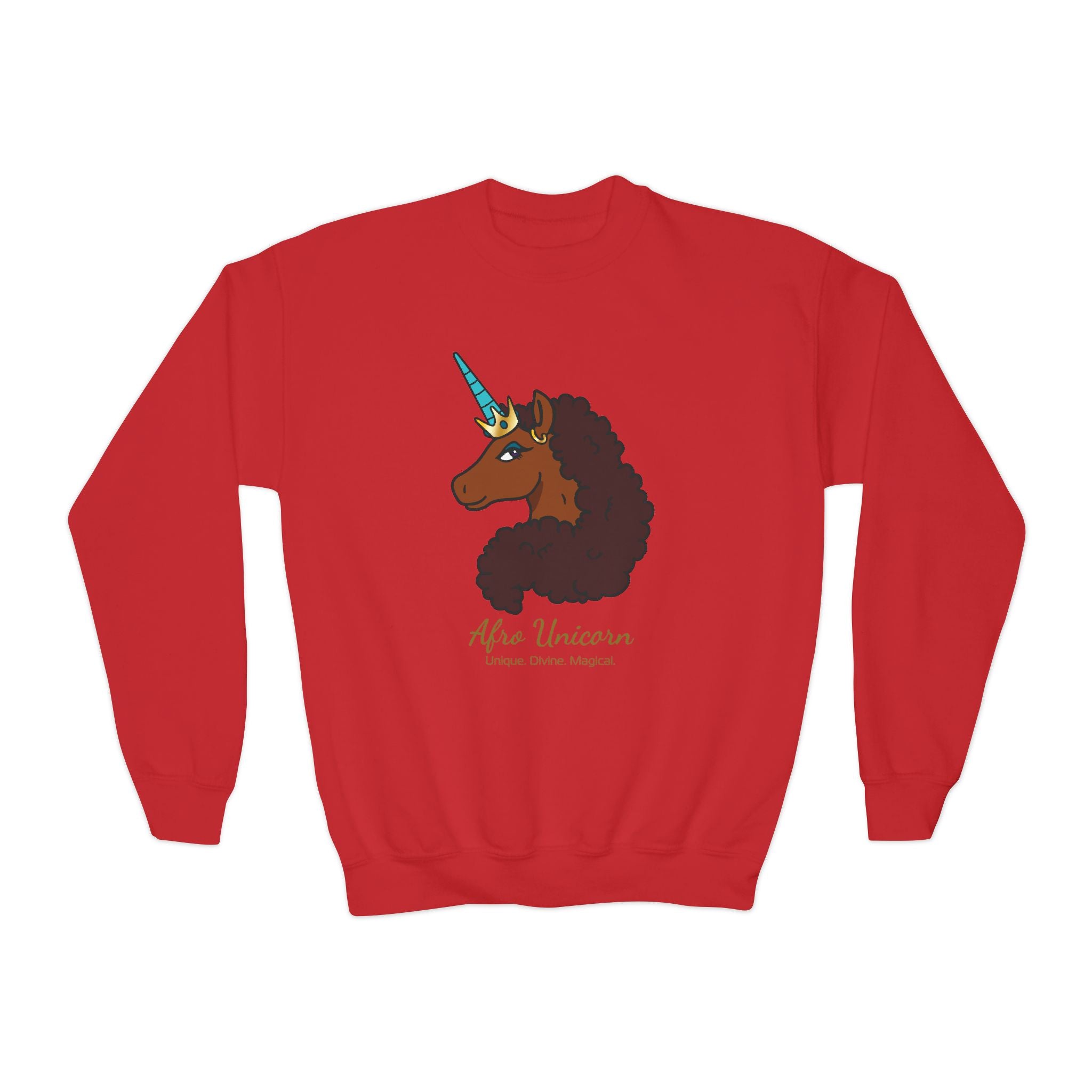 Youth Afro Unicorn Crewneck Sweatshirt - Unique