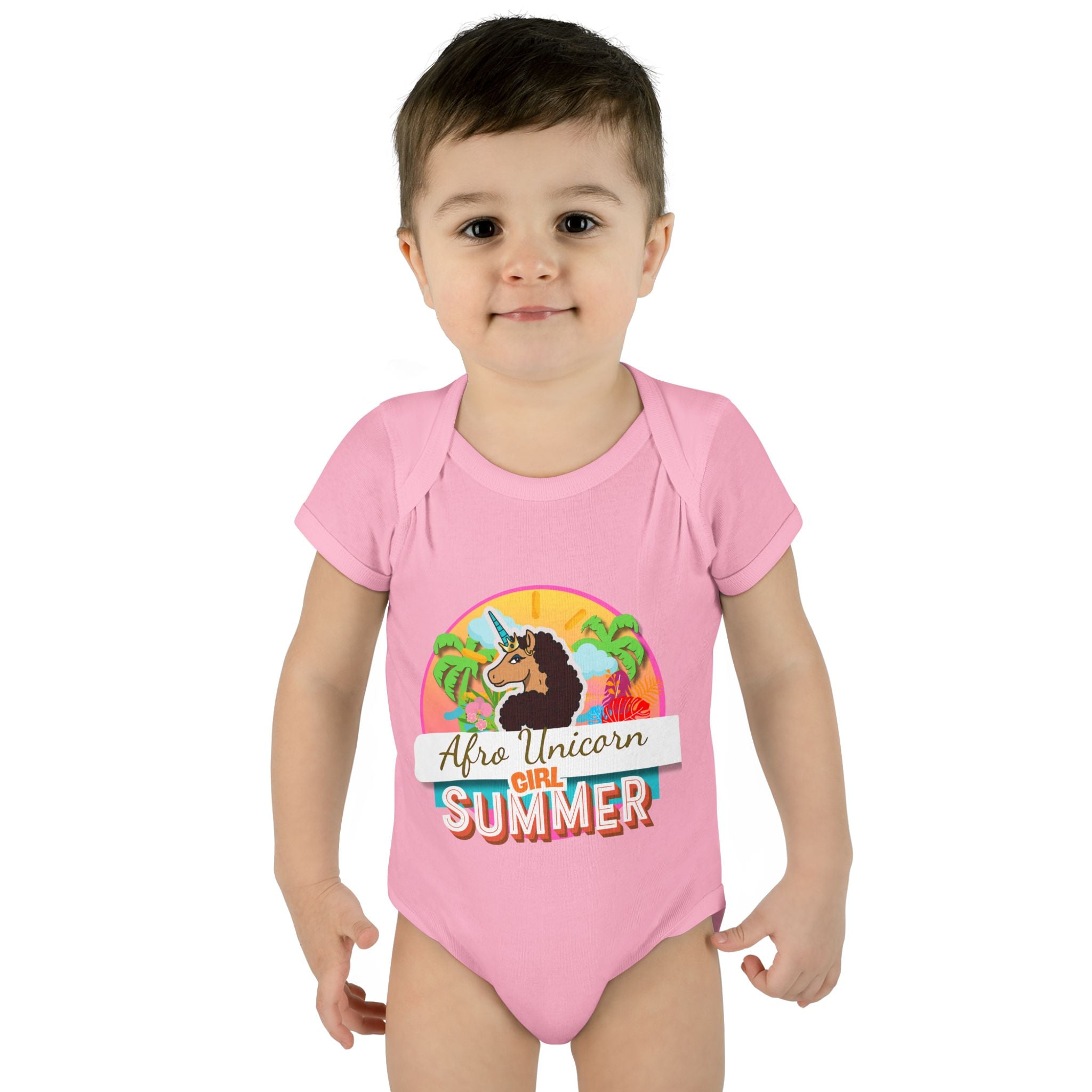 Infant Onesie Afro Unicorn Girl Summer Onesie