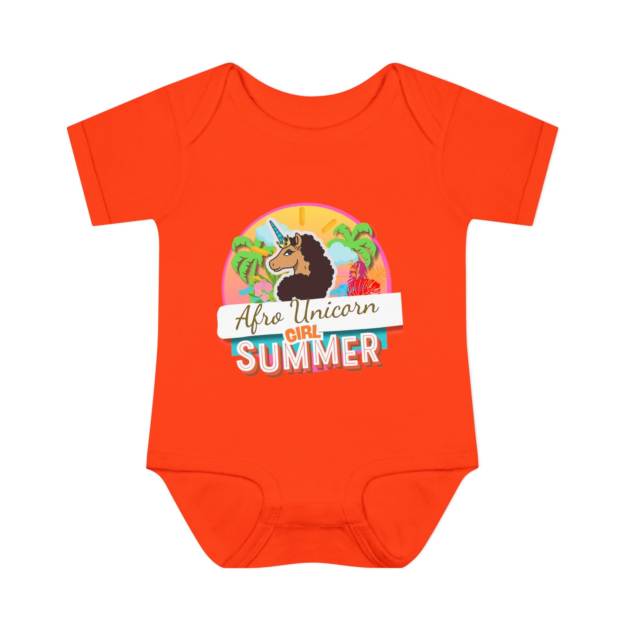 Infant Onesie Afro Unicorn Girl Summer Onesie