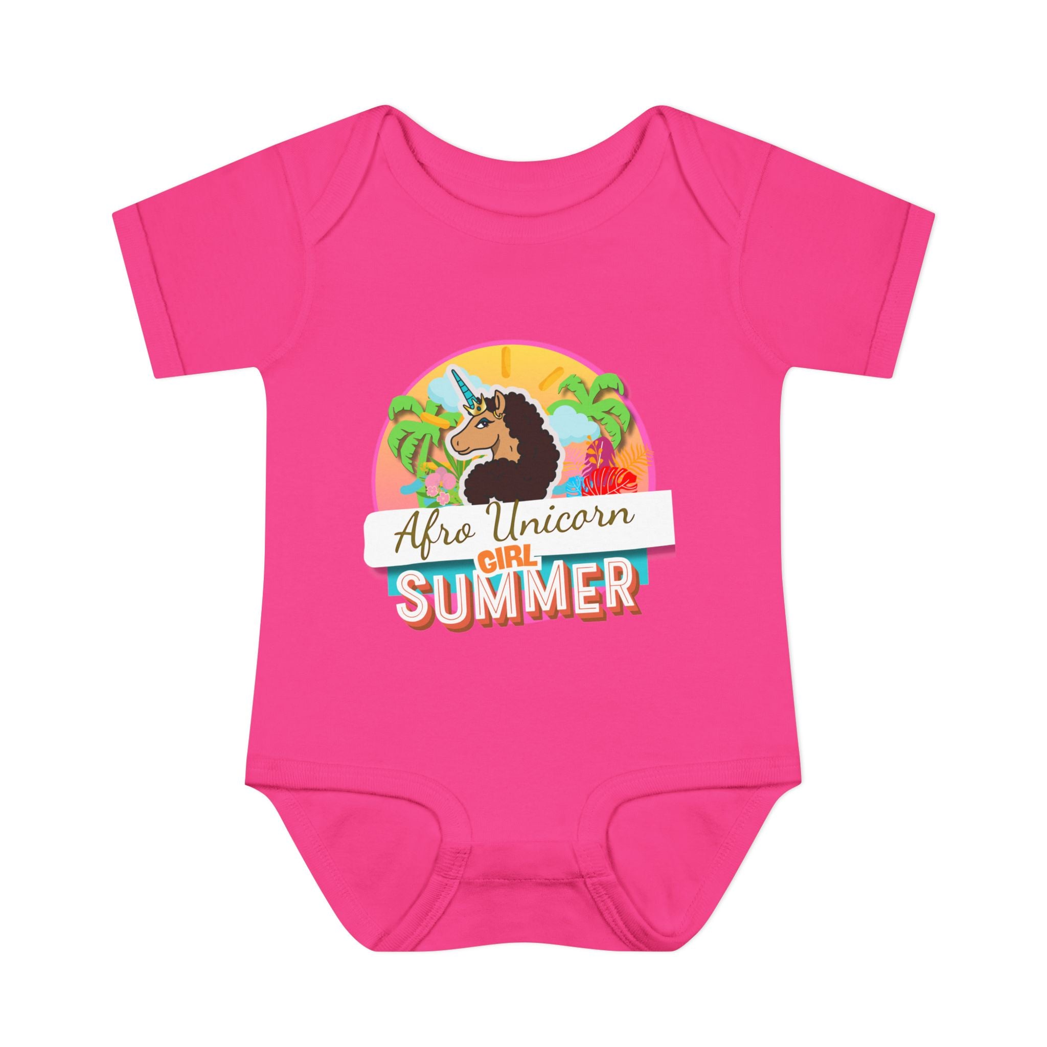 Infant Onesie Afro Unicorn Girl Summer Onesie