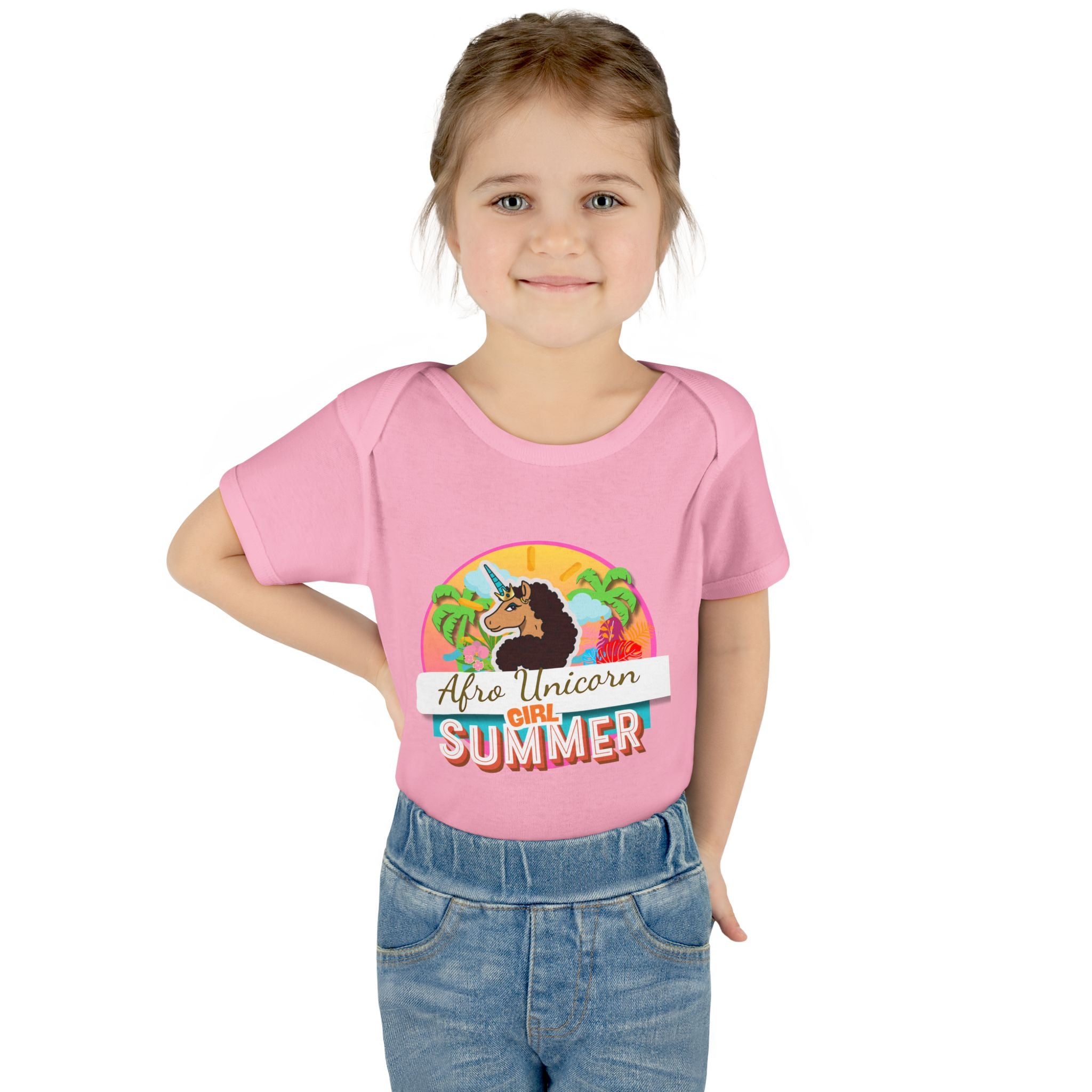 Infant Onesie Afro Unicorn Girl Summer Onesie