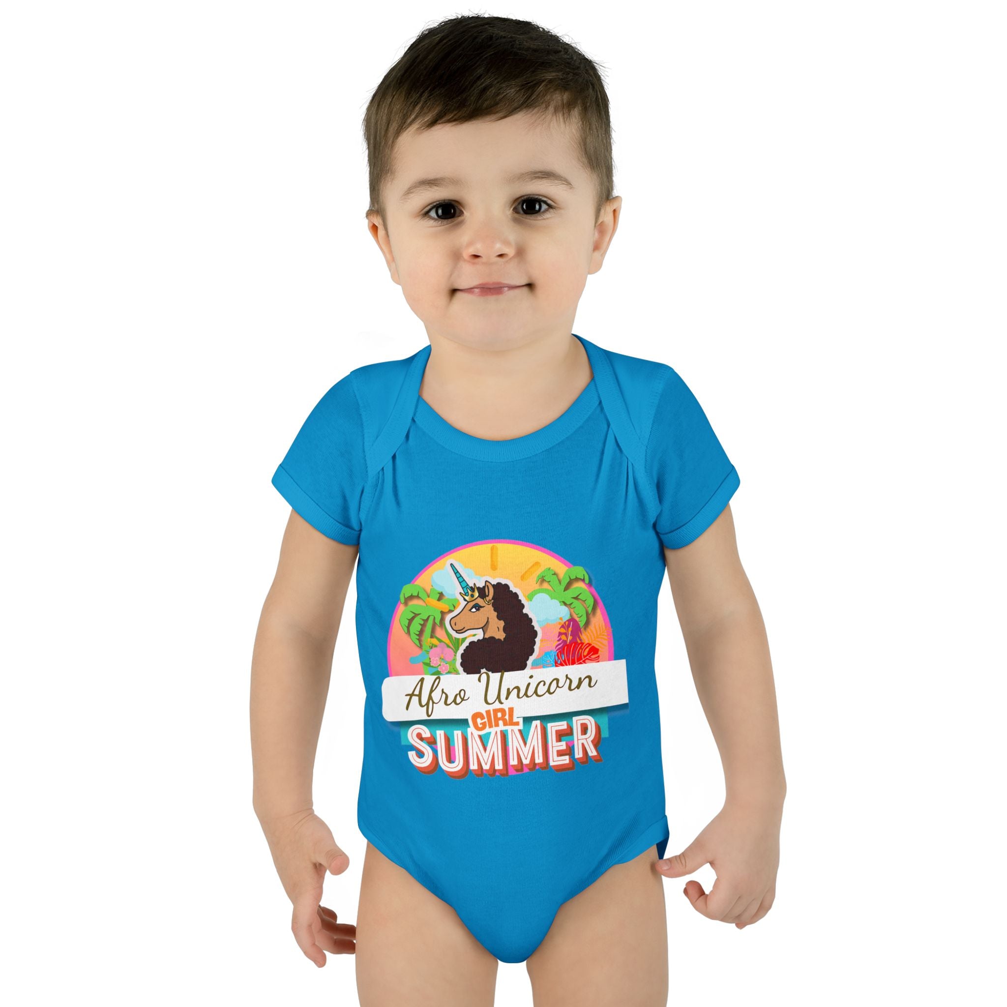 Infant Onesie Afro Unicorn Girl Summer Onesie