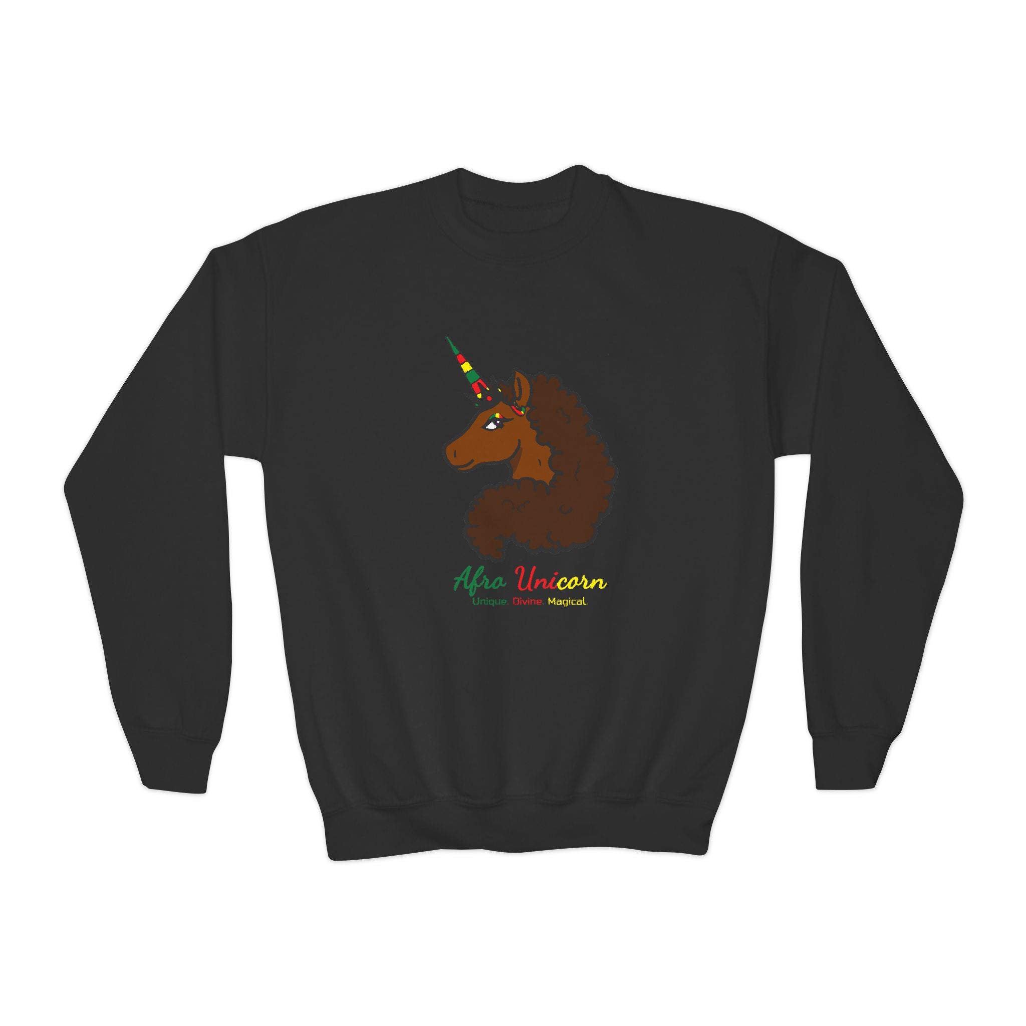 Youth - Afro Unicorn Black Pride Celebration Sweatshirt