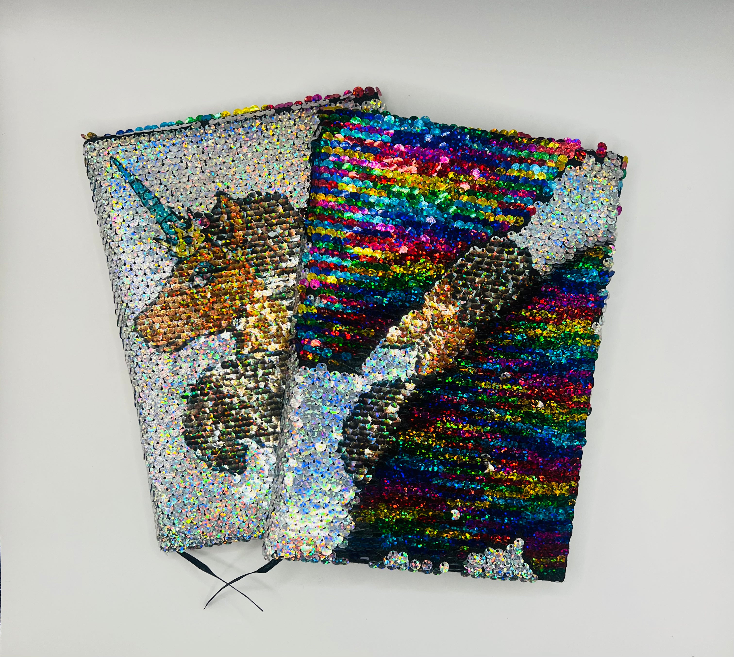 Afro Unicorn Shimmering Silver Sequin Journal (2 Pack)