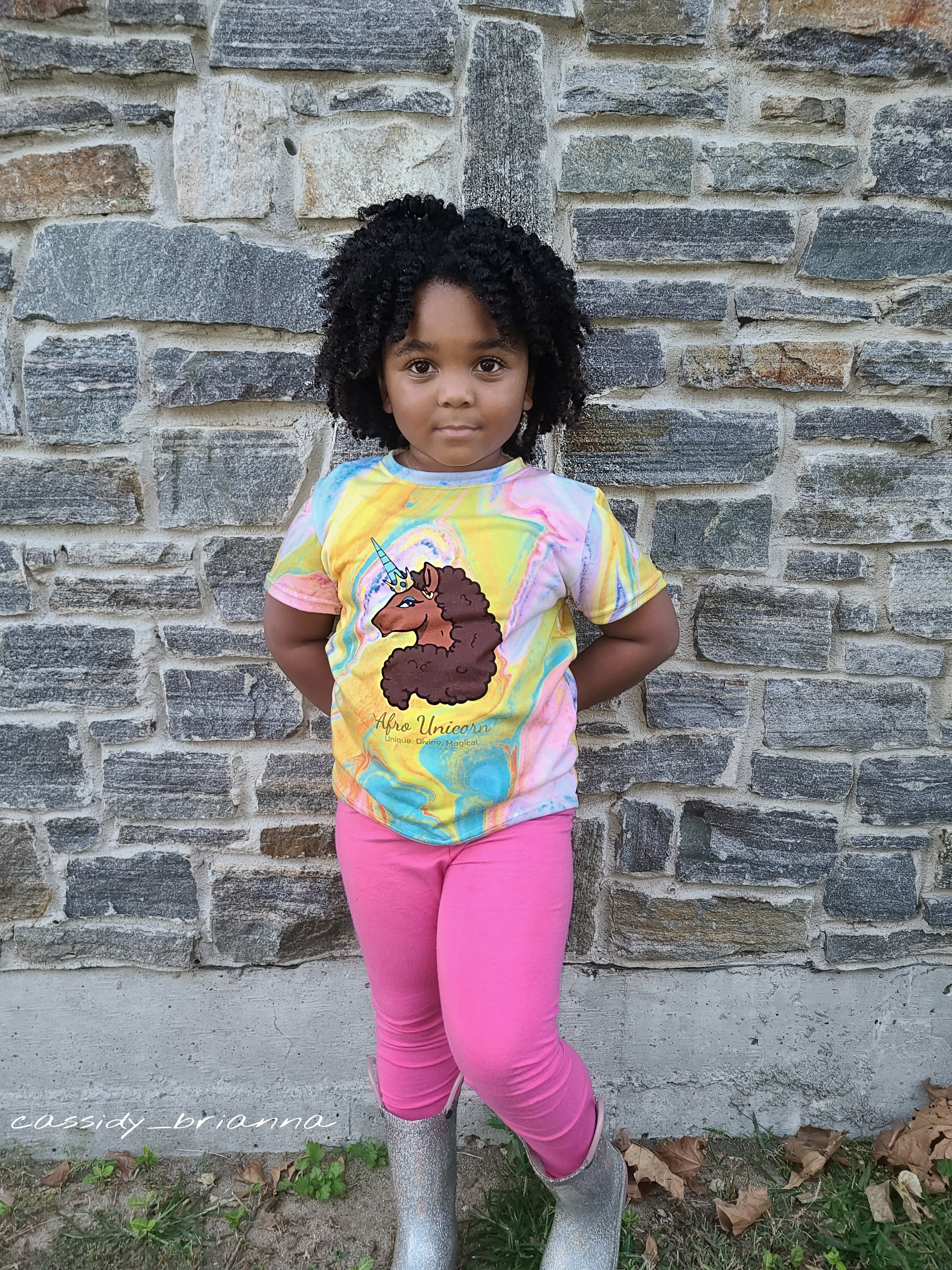 Youth - Tie Dye Afro Unicorn Tee