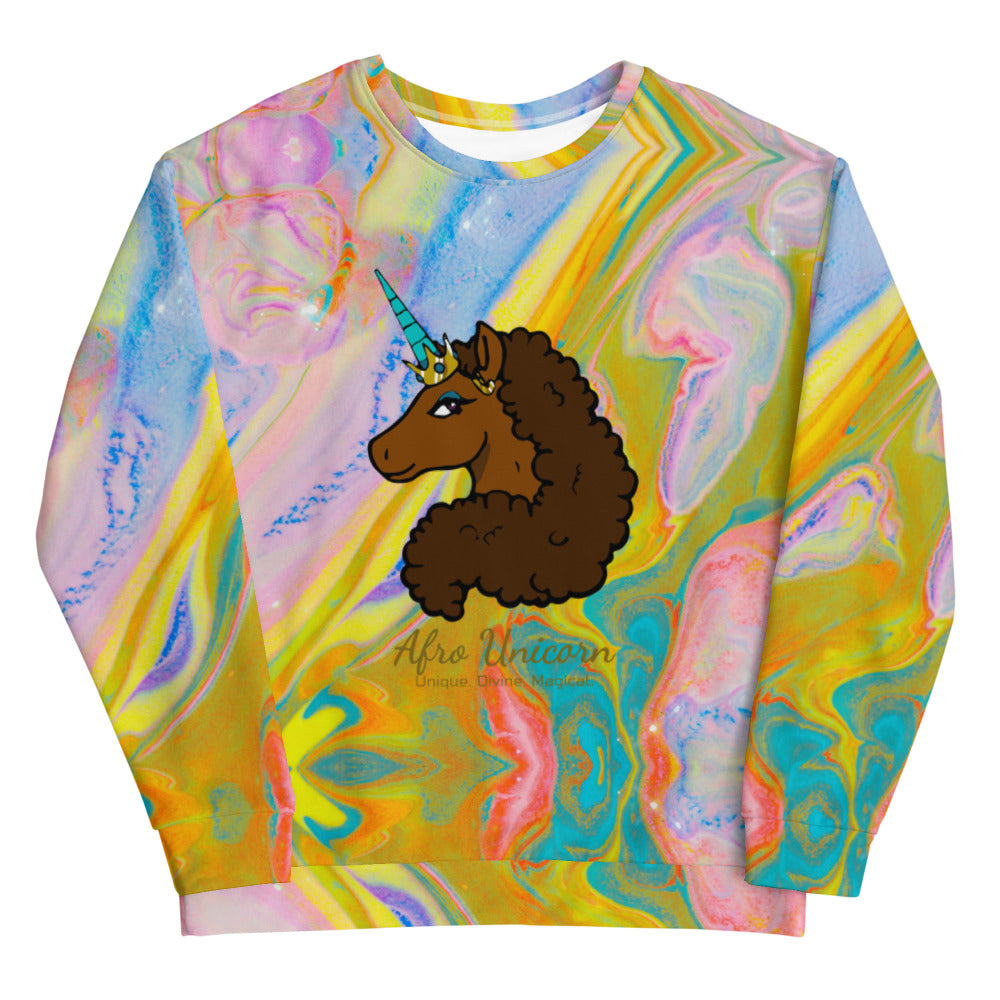 Adult - Afro Unicorn Tie Dye Sweatshirt
