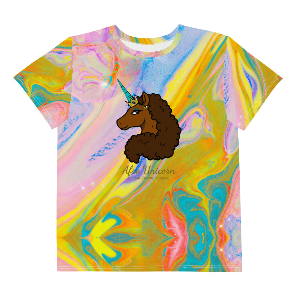 Youth - Tie Dye Afro Unicorn Tee