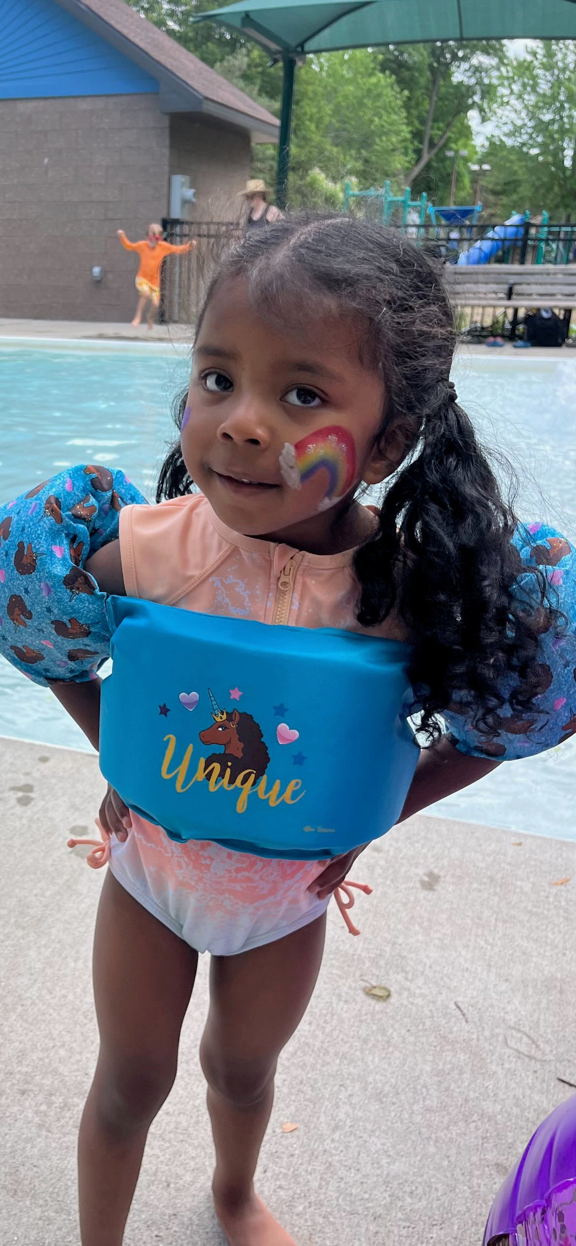 Afro Unicorn "Unique" Floatie Swim Trainer for ages 2-6 year olds