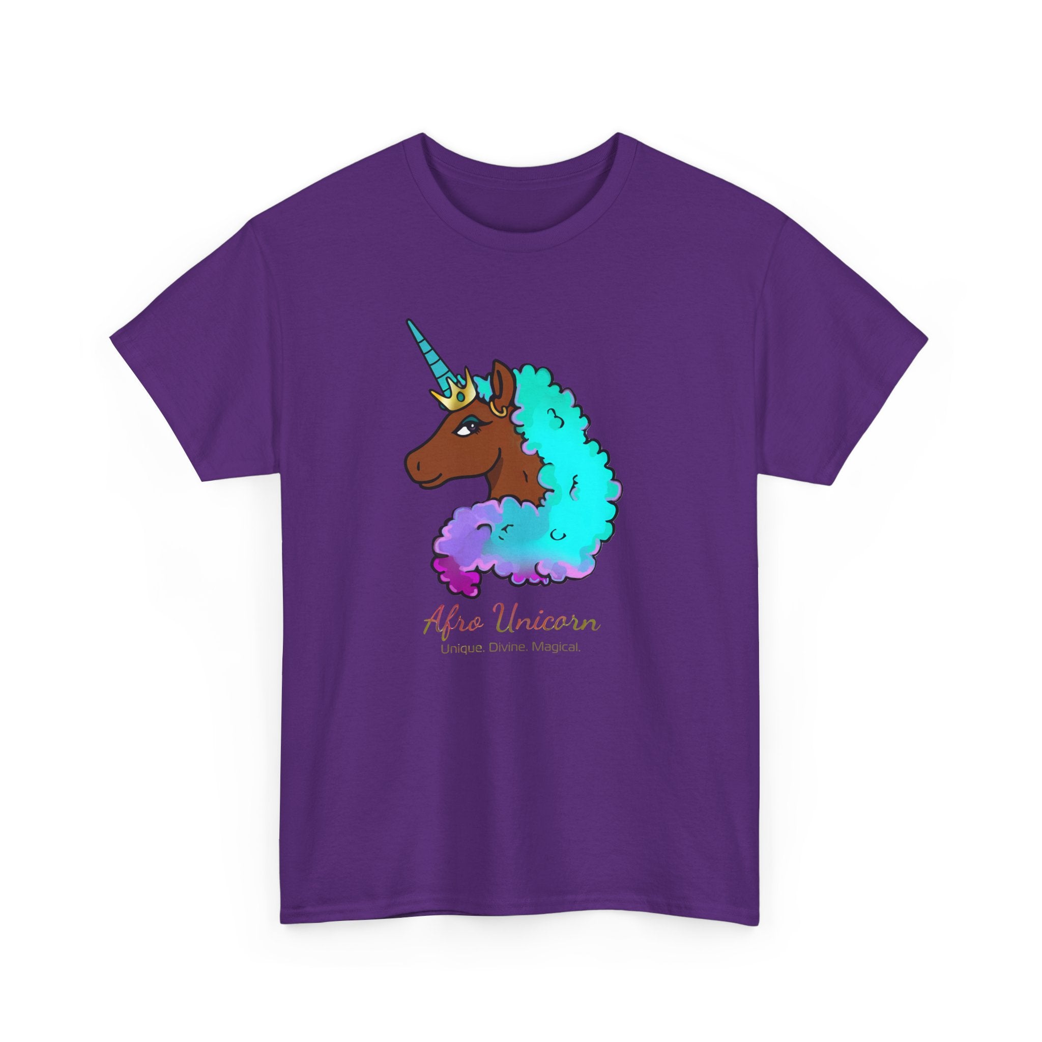 Afro Unicorn Cotton Candy Design Tee for Women