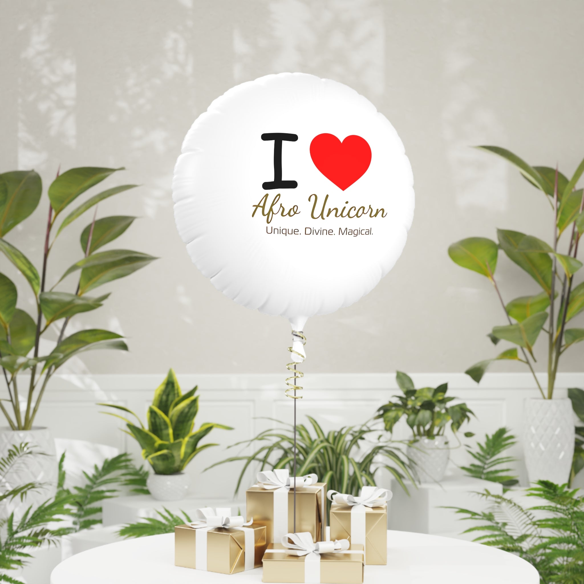 I Love Afro Unicorn  6" Balloon