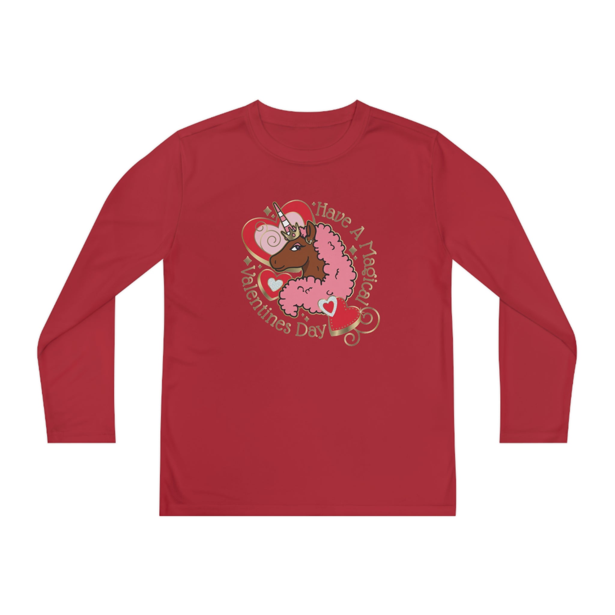 Afro Unicorn "Magical Valentine Day" Youth Long Tee