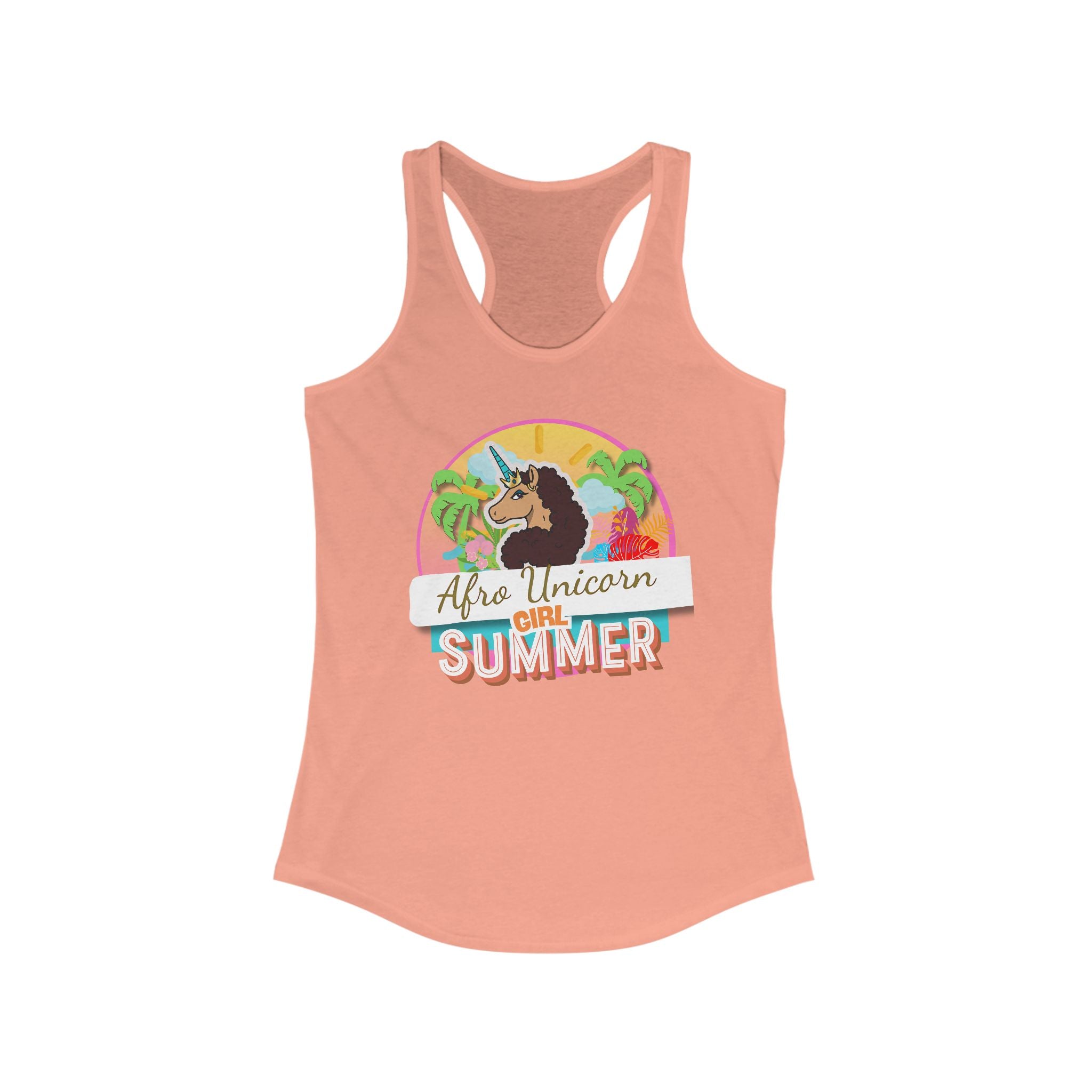 Afro Unicorn Summer Racerback Tank
