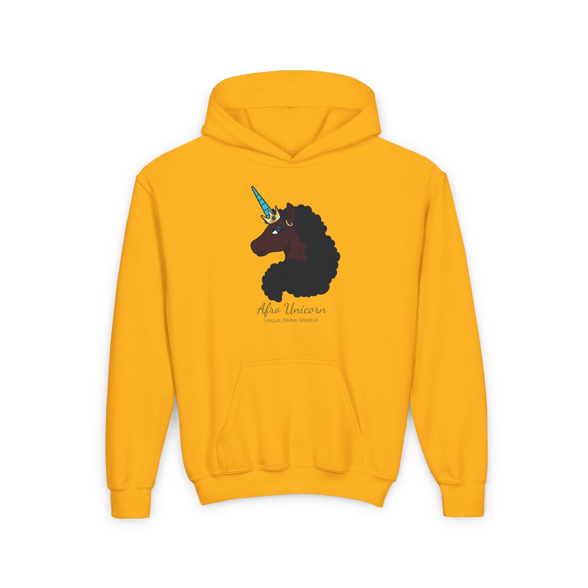 Youth Afro Unicorn Hoodie - Magical