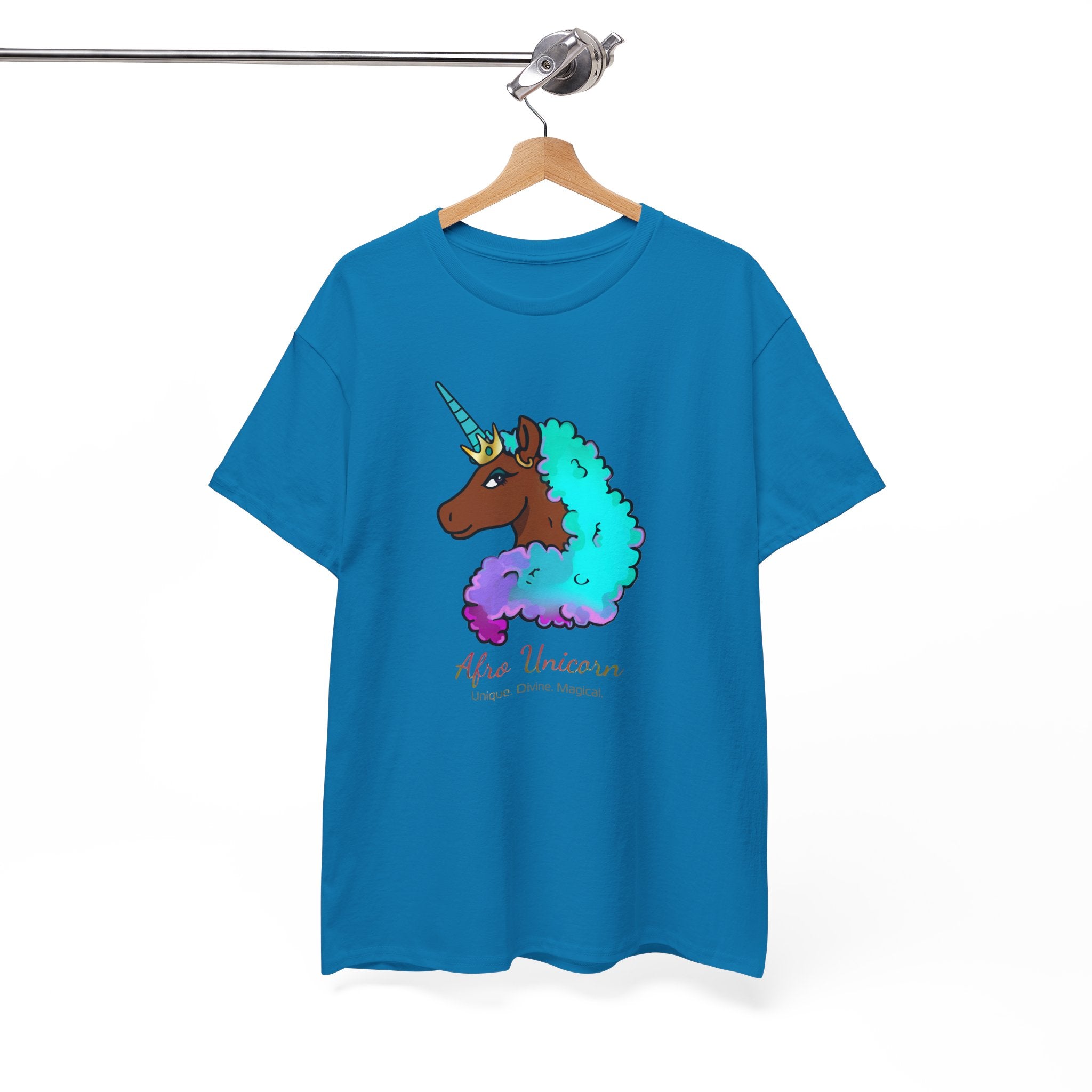 Afro Unicorn Cotton Candy Design Tee for Women