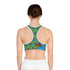 Afro Unicorn Green & Blue Sports Bra