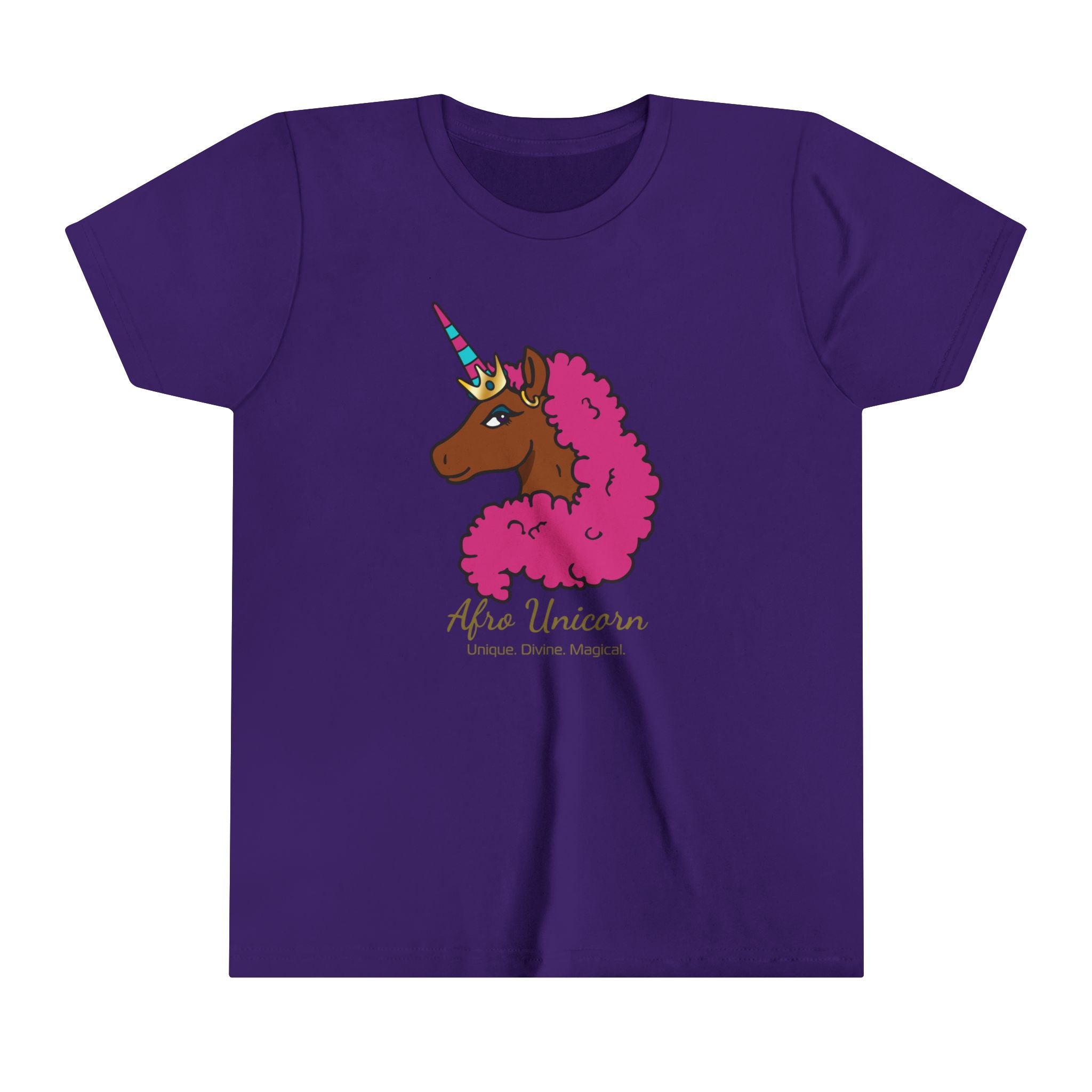 Youth - Afro Unicorn Pink & Blue Spring Tee