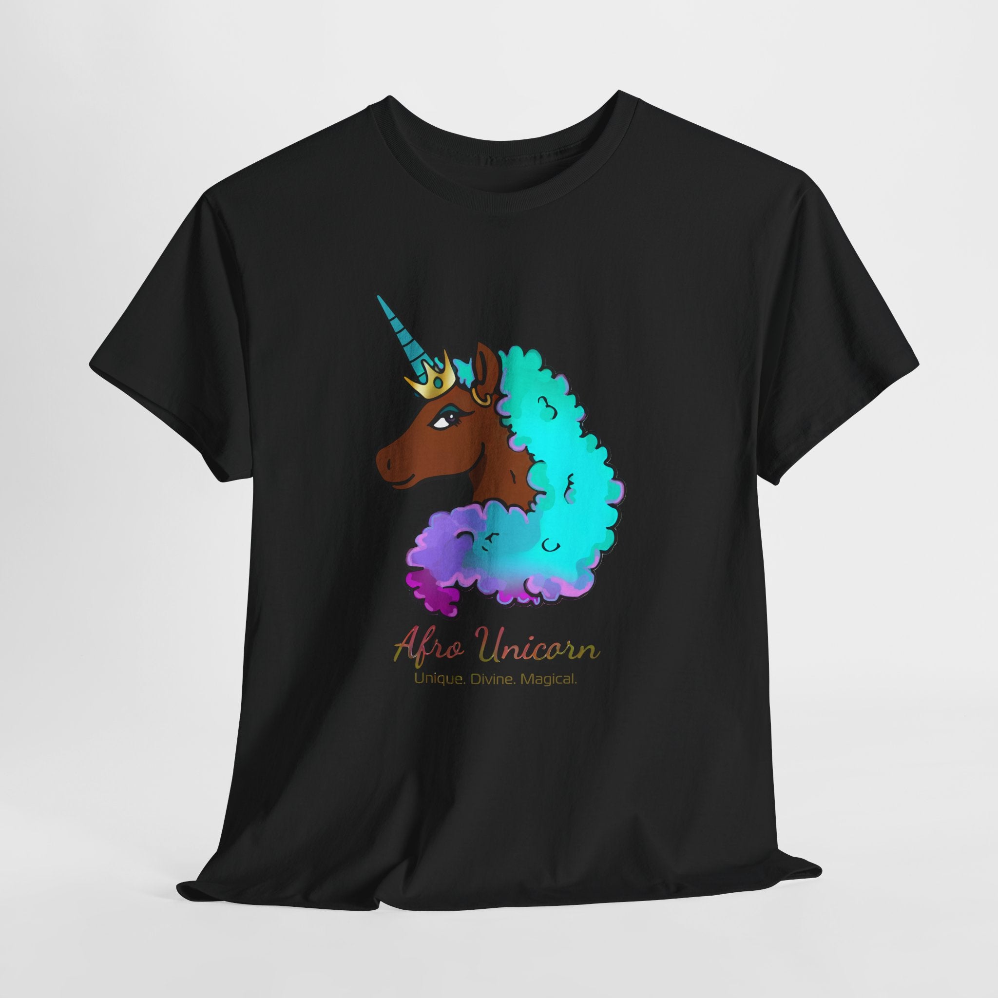 Afro Unicorn Cotton Candy Design Tee for Women