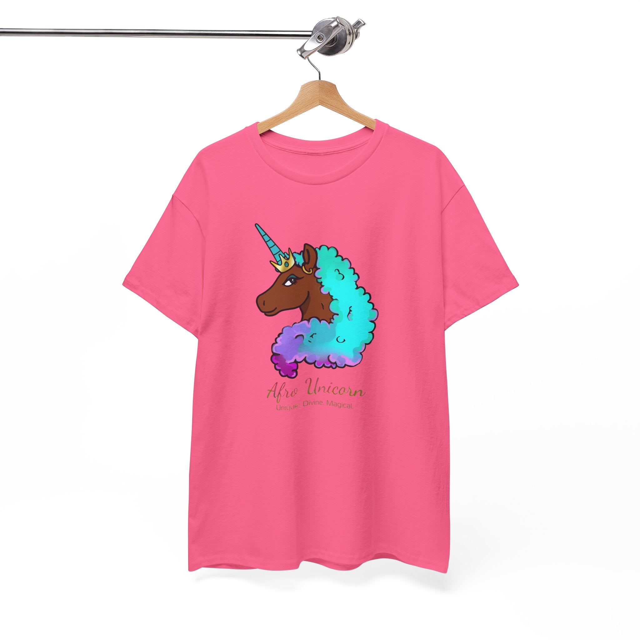 Afro Unicorn Cotton Candy Design Tee for Women