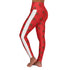 Afro Unicorn Crimson & Cream Delta Stripe High-Waisted Leggings