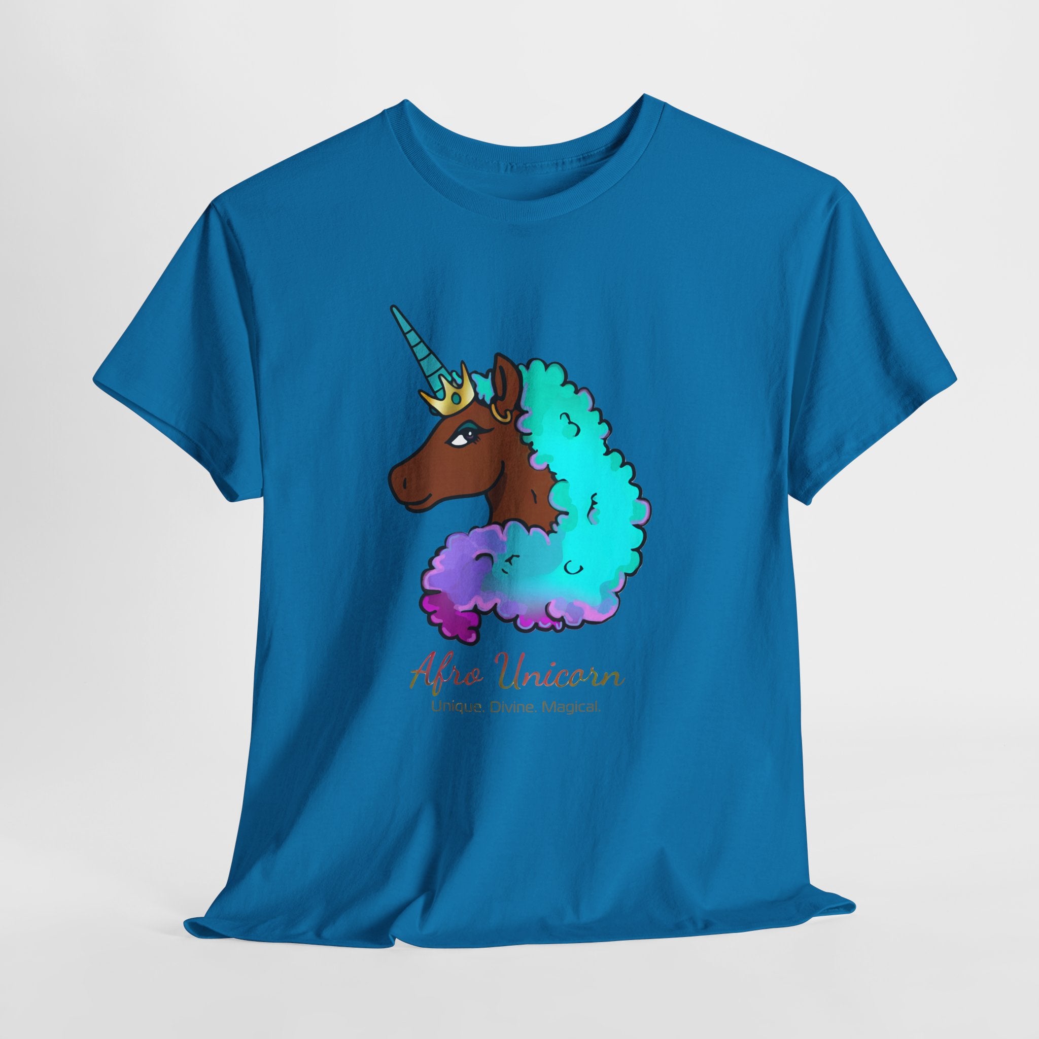 Afro Unicorn Cotton Candy Design Tee for Women