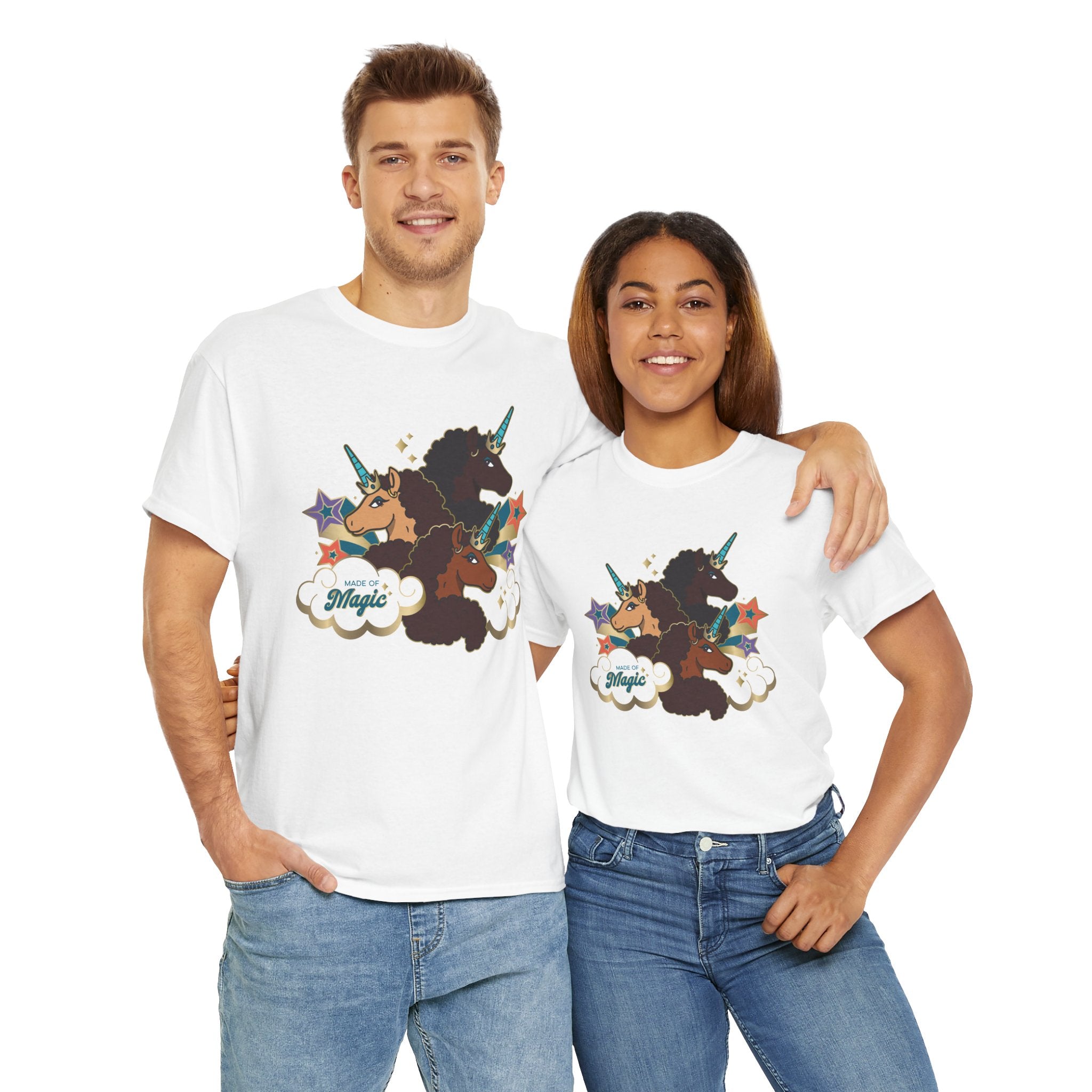 Unisex Tee: Afro Unicorn Made of Magic T-Shirt - Unique, Divine, and Magical