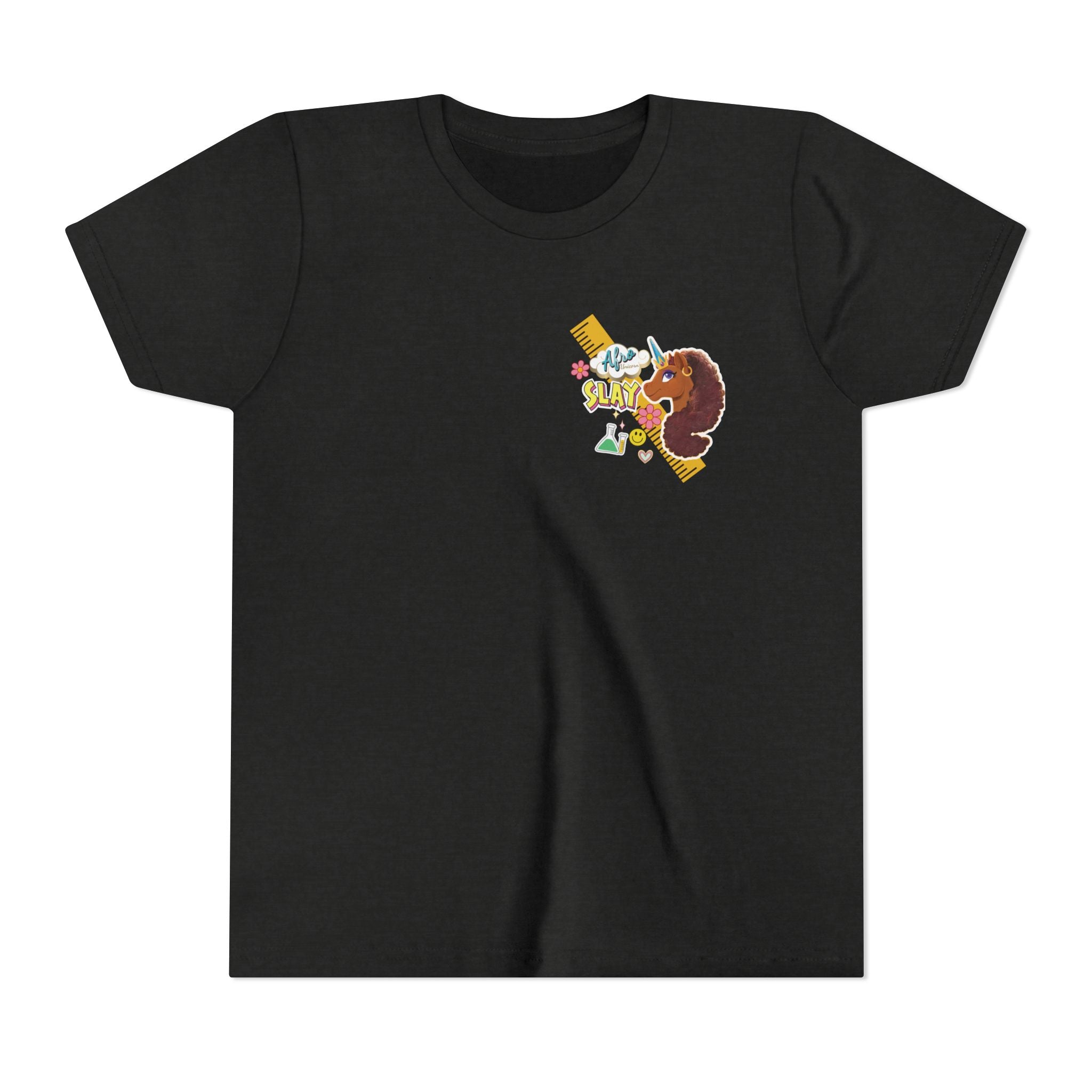 Youth Tee - Afro Unicorn Composition Back Design