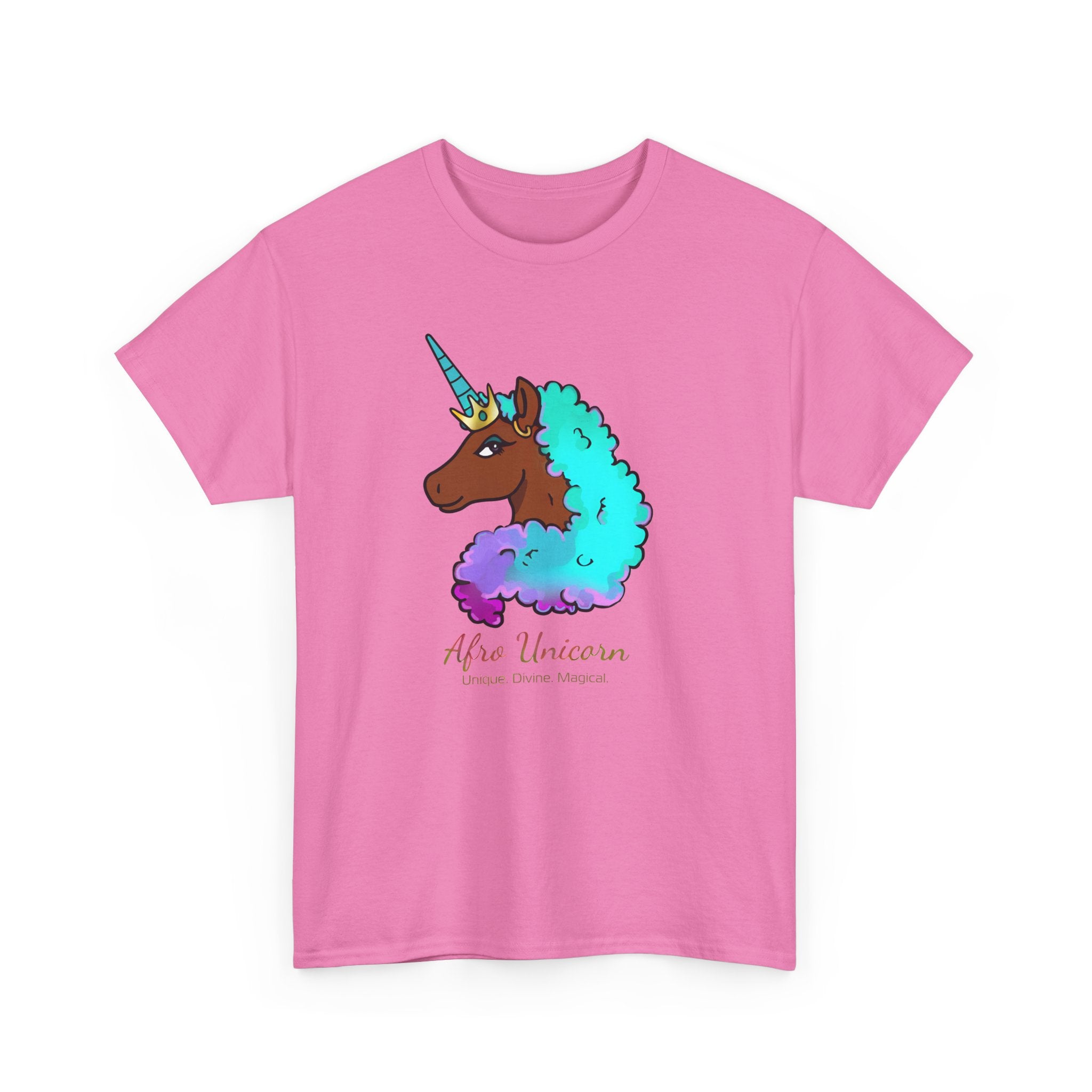 Afro Unicorn Cotton Candy Design Tee for Women