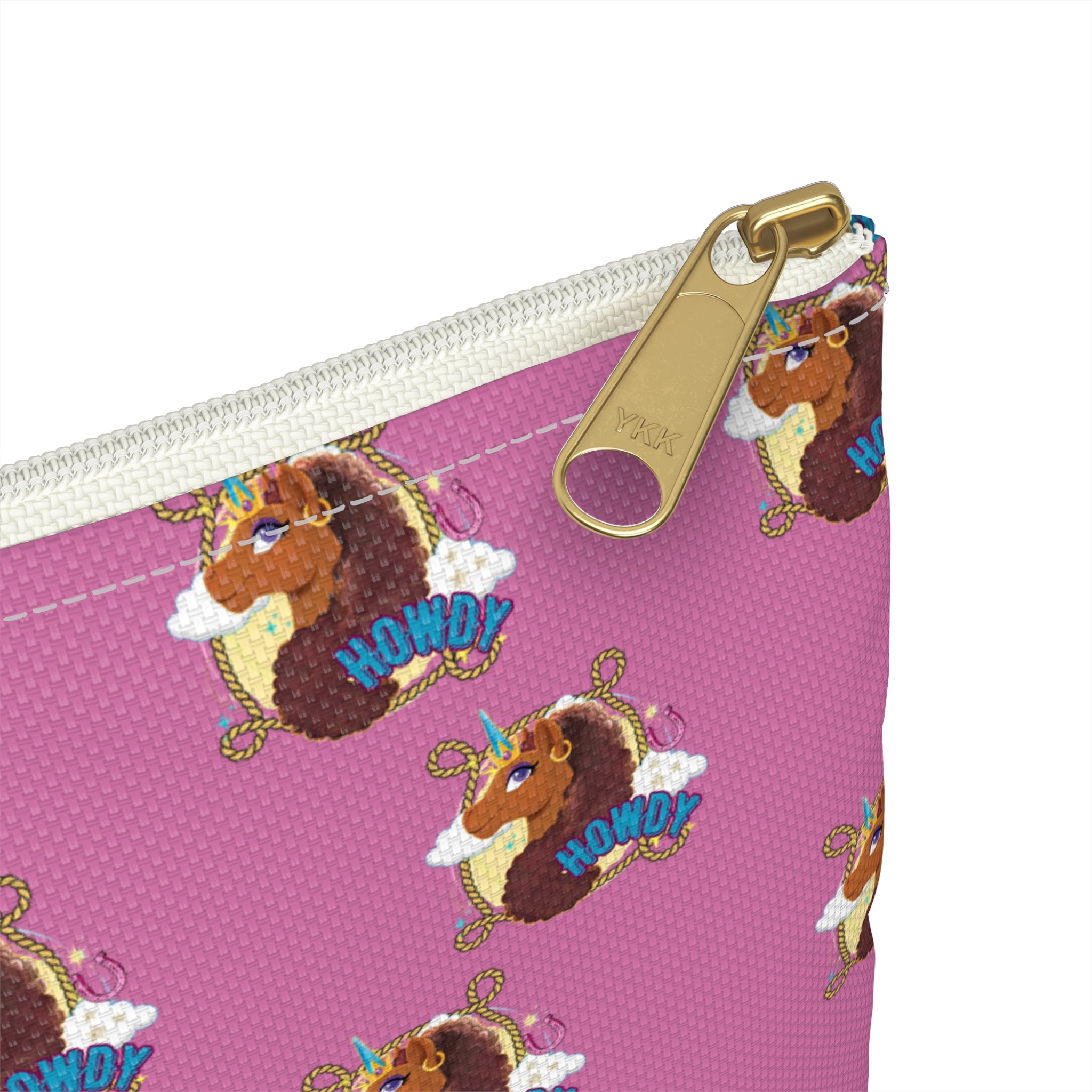Accessory Pouch Afro Unicorn "Howdy" Back to School Organizer