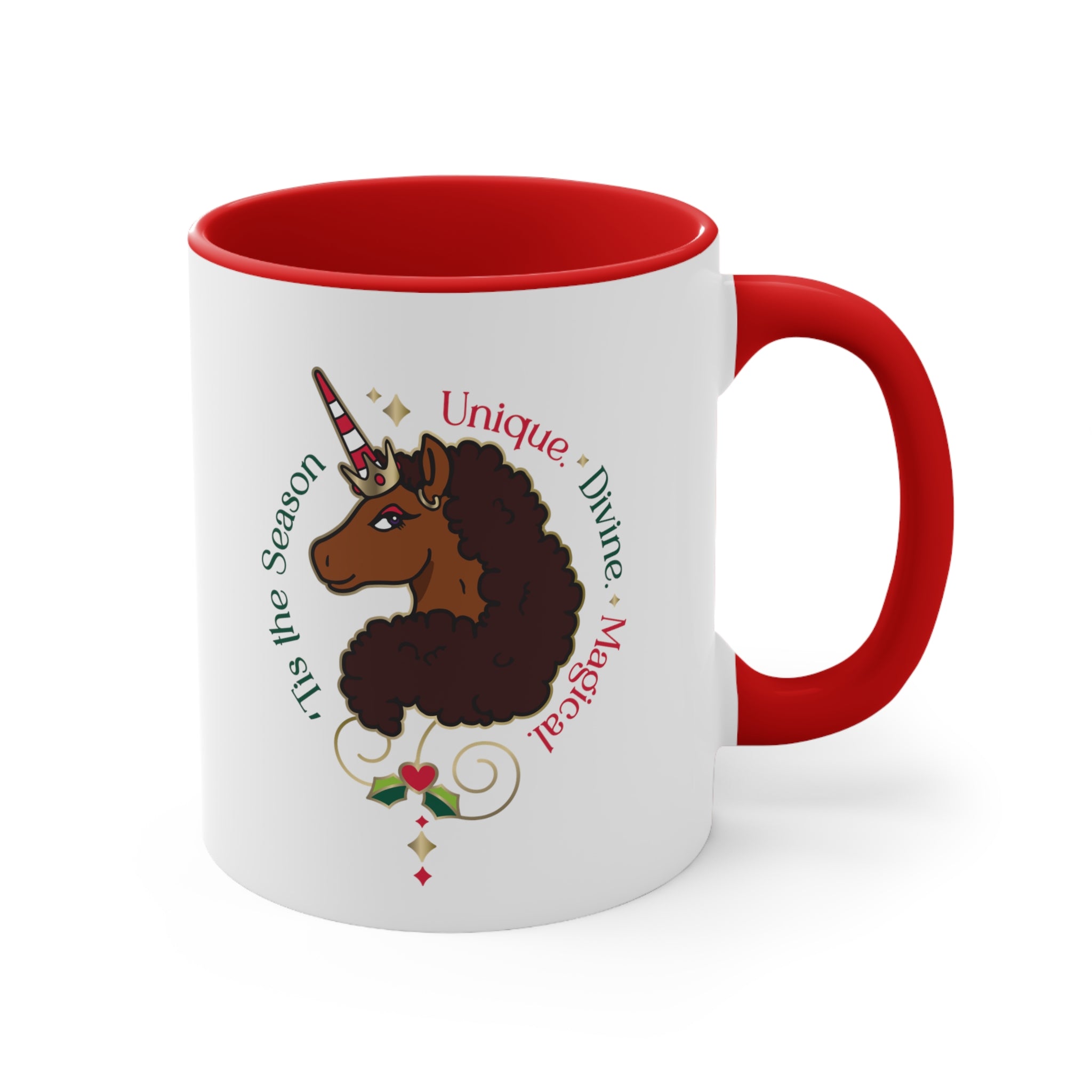 Afro Unicorn Holiday Mug
