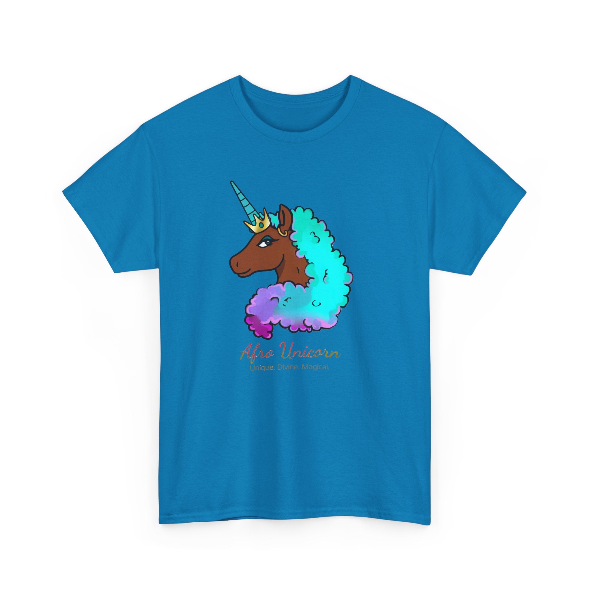 Afro Unicorn Cotton Candy Design Tee for Women